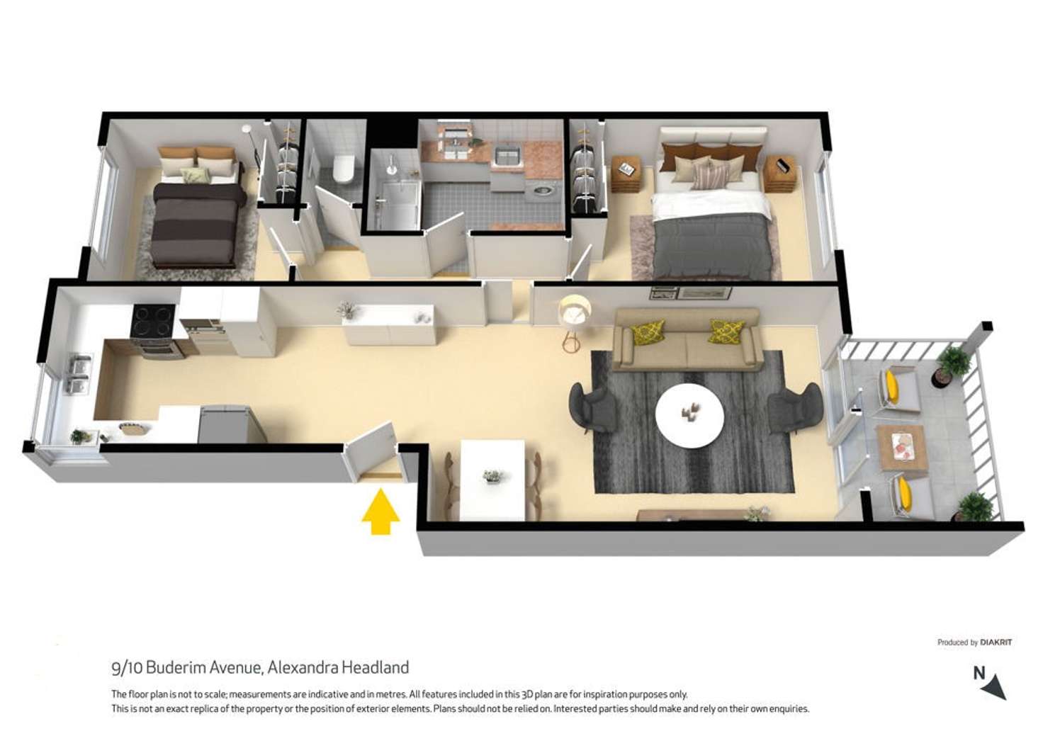 Floorplan of Homely unit listing, 9/10 Buderim Avenue, Alexandra Headland QLD 4572