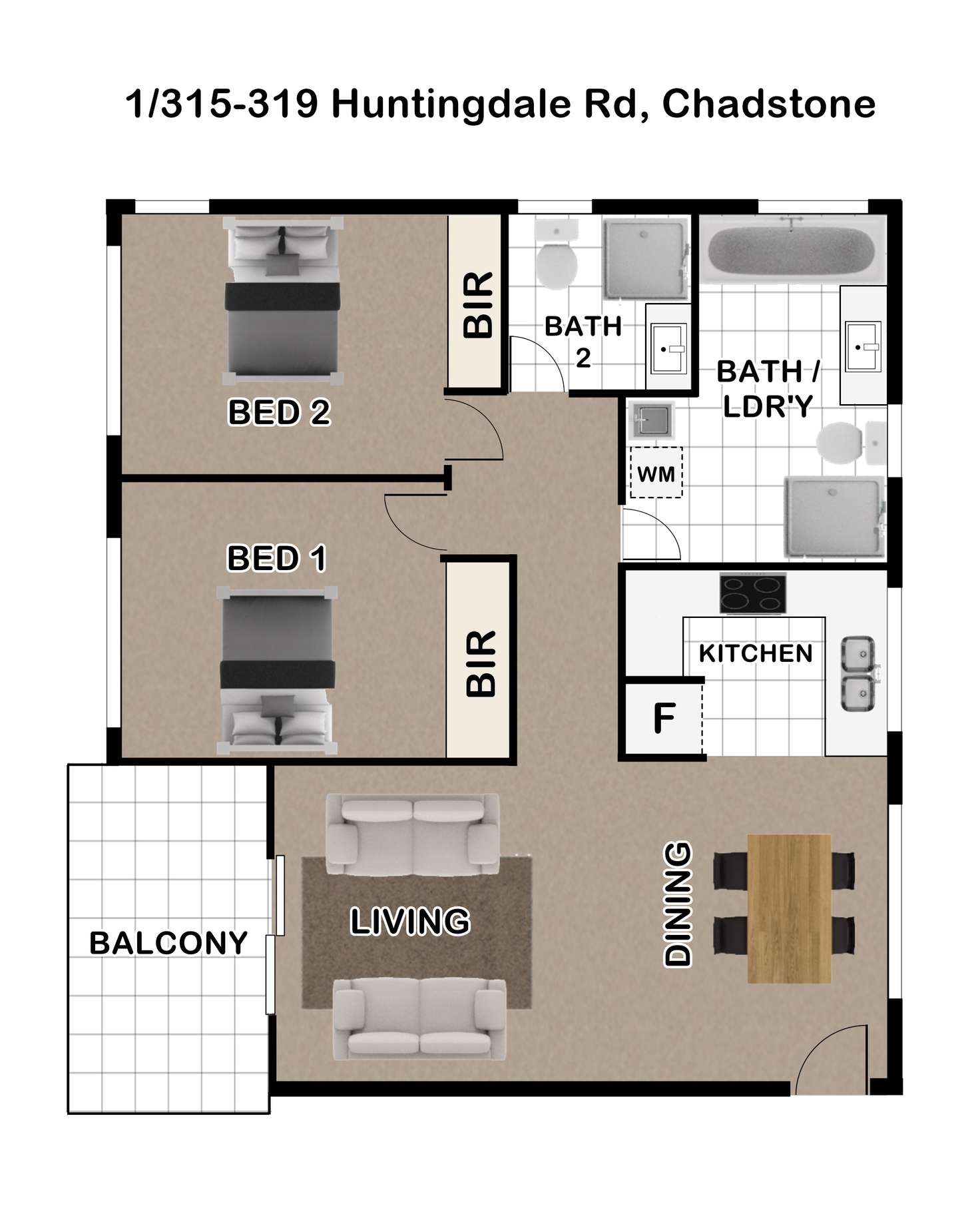 Floorplan of Homely apartment listing, 1/315-319 Huntingdale Road, Chadstone VIC 3148