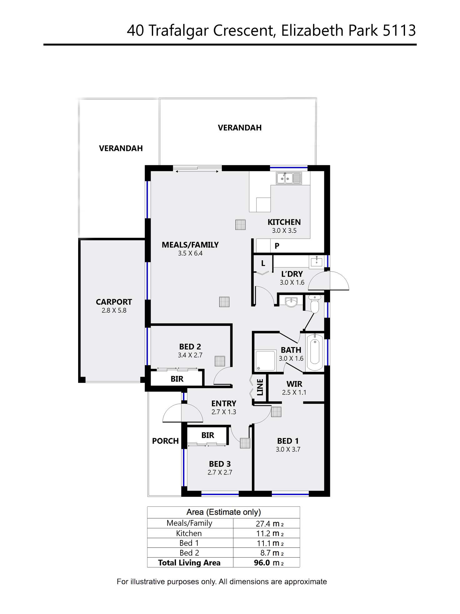 Floorplan of Homely house listing, 40 Trafalgar Drive, Elizabeth Park SA 5113