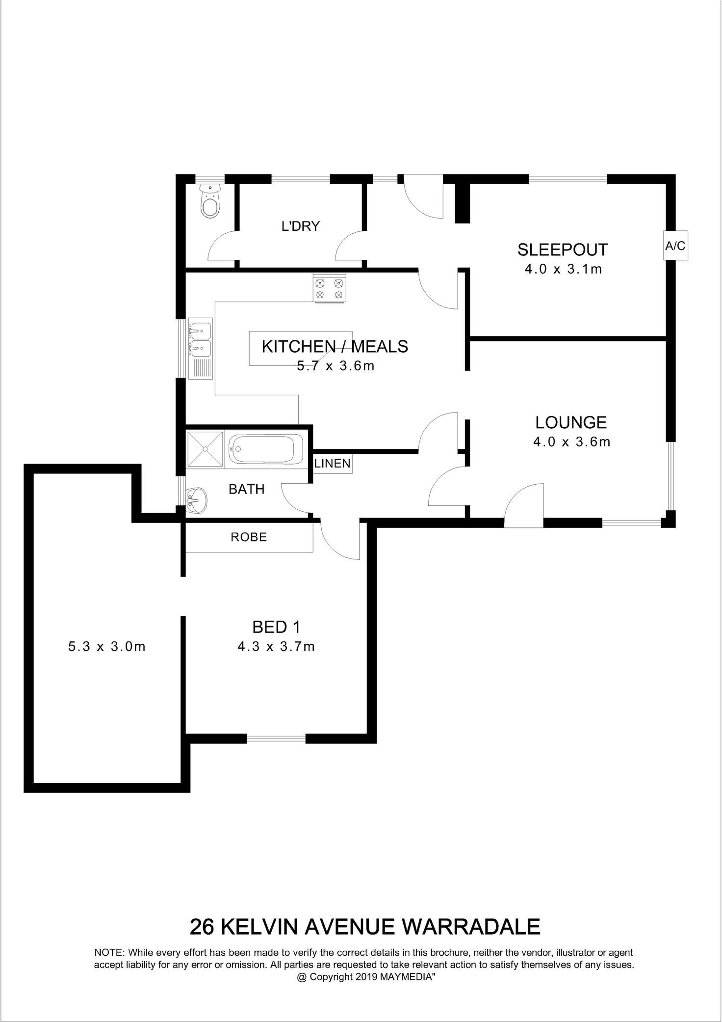 Floorplan of Homely house listing, 26 Kelvin Avenue, Warradale SA 5046