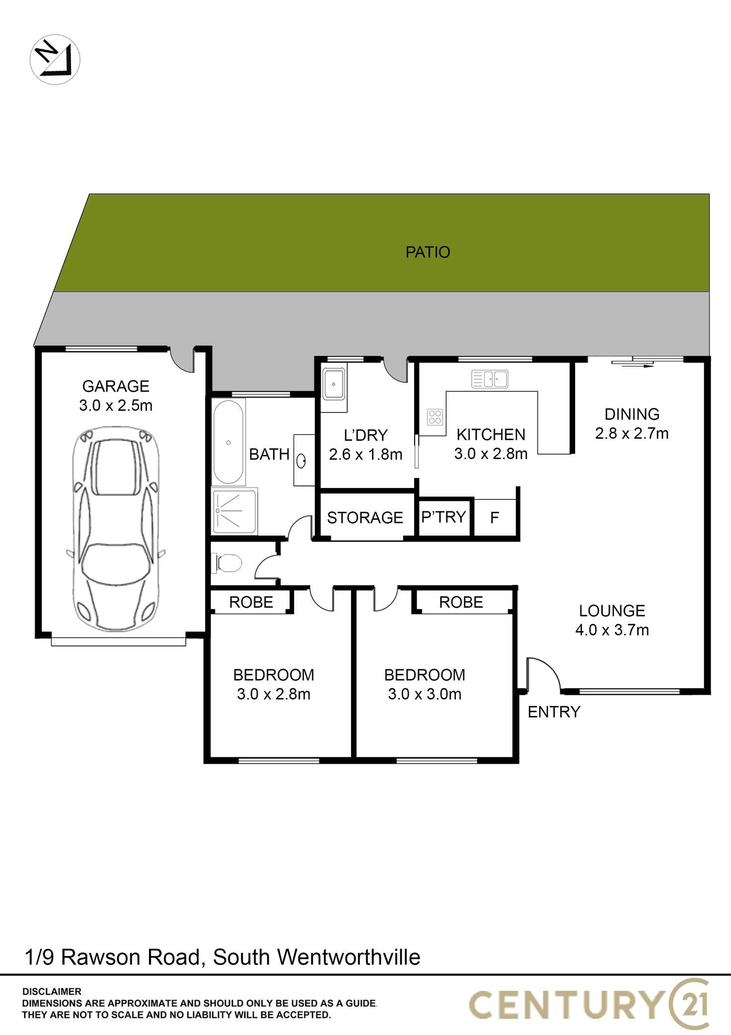 Floorplan of Homely villa listing, 1/9 Rawson Road, South Wentworthville NSW 2145