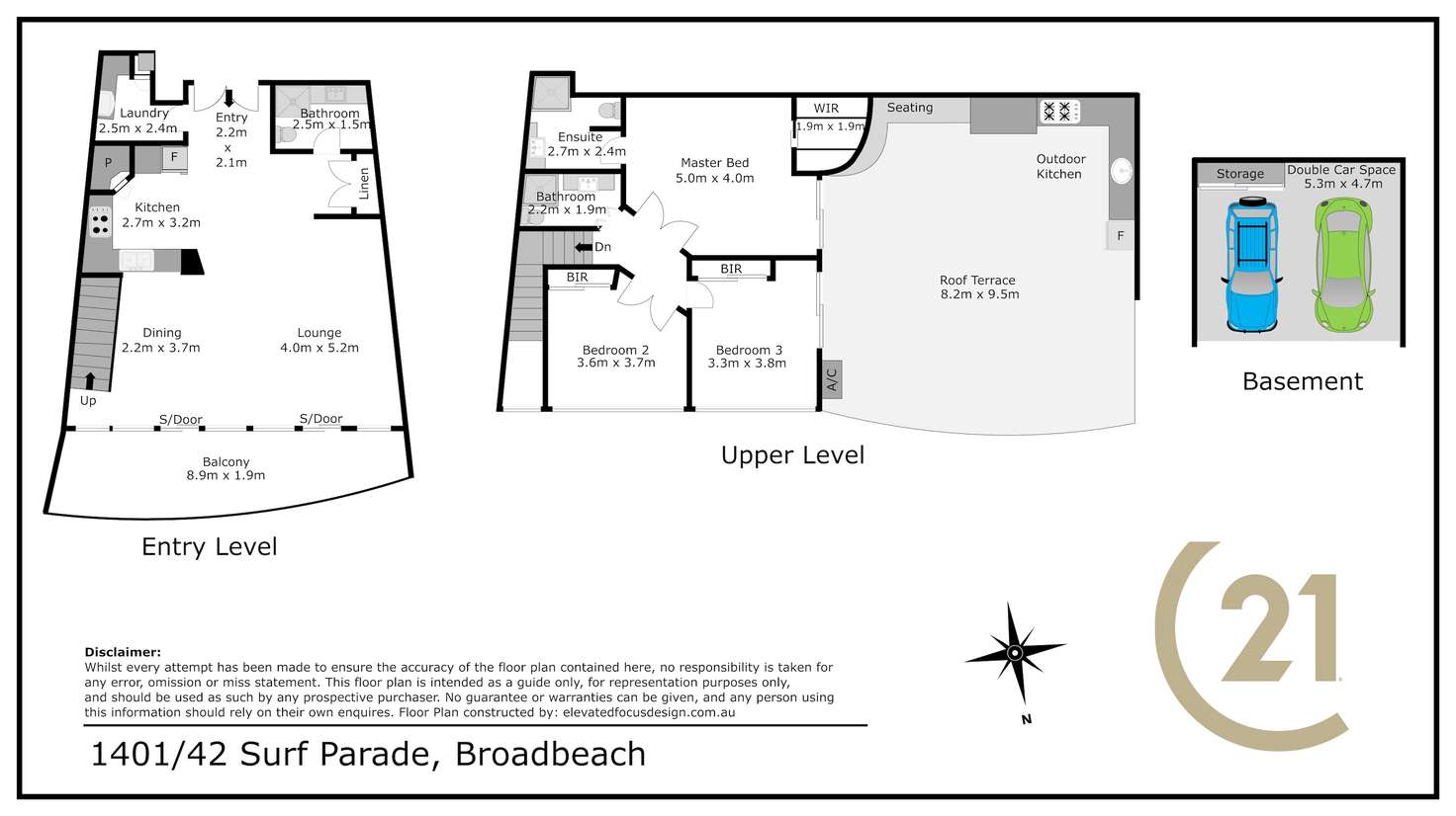 Floorplan of Homely apartment listing, 1401/42 Surf Parade, Broadbeach QLD 4218