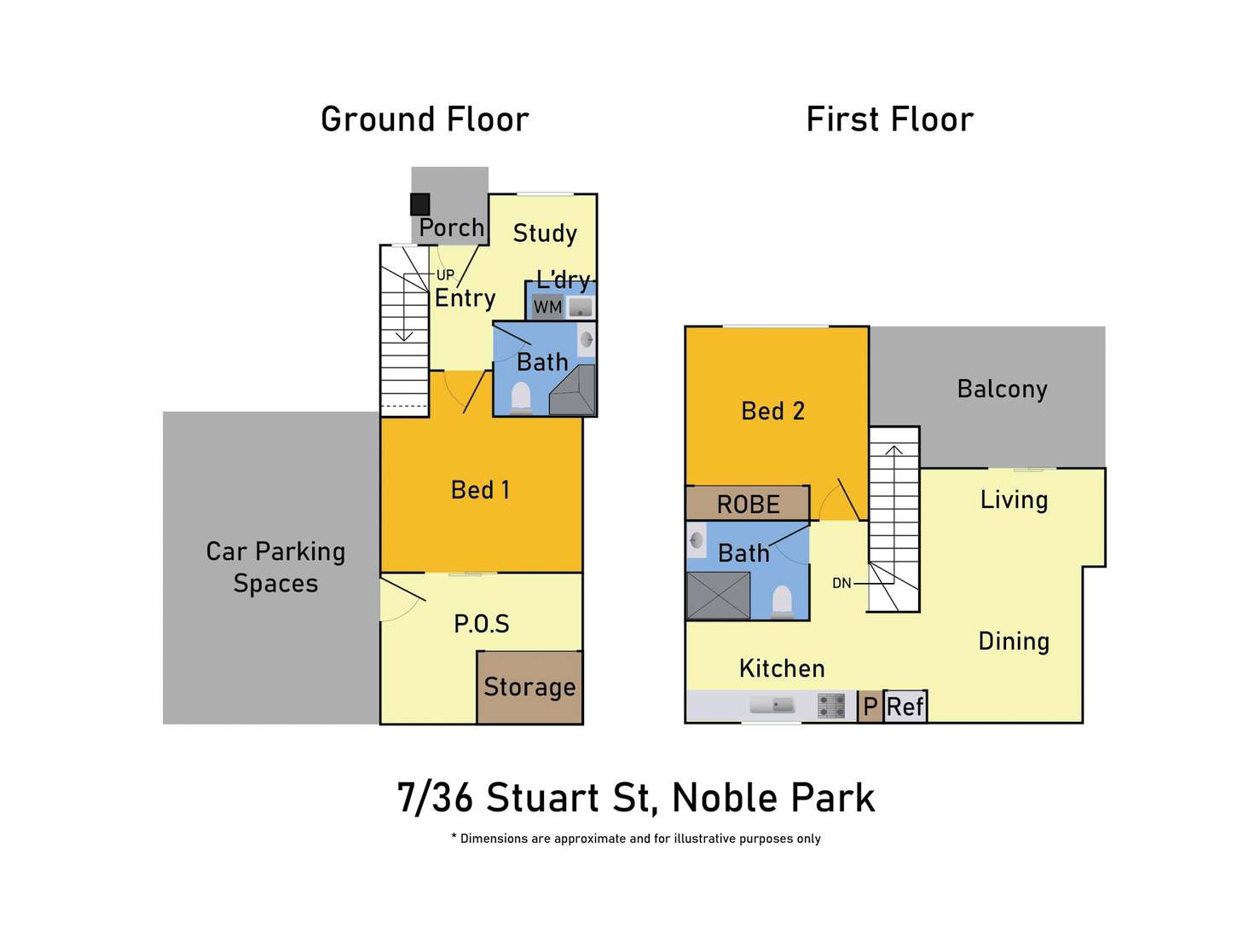 Floorplan of Homely townhouse listing, 9/36 Stuart Street, Noble Park VIC 3174