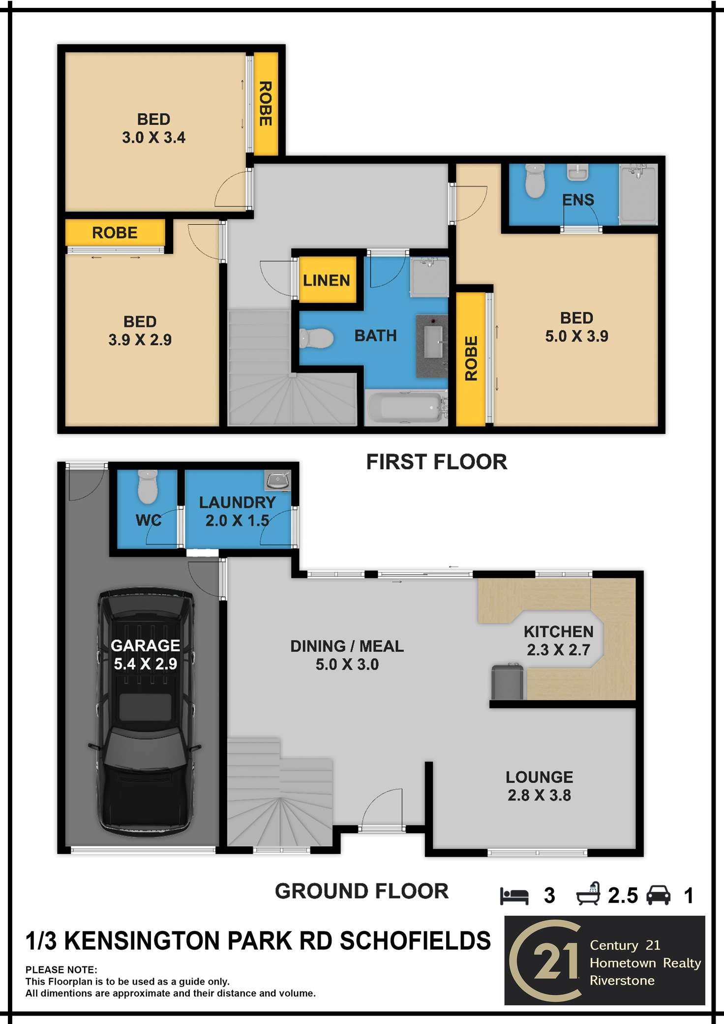 Floorplan of Homely townhouse listing, 3/1 Kensington Park Road, Schofields NSW 2762