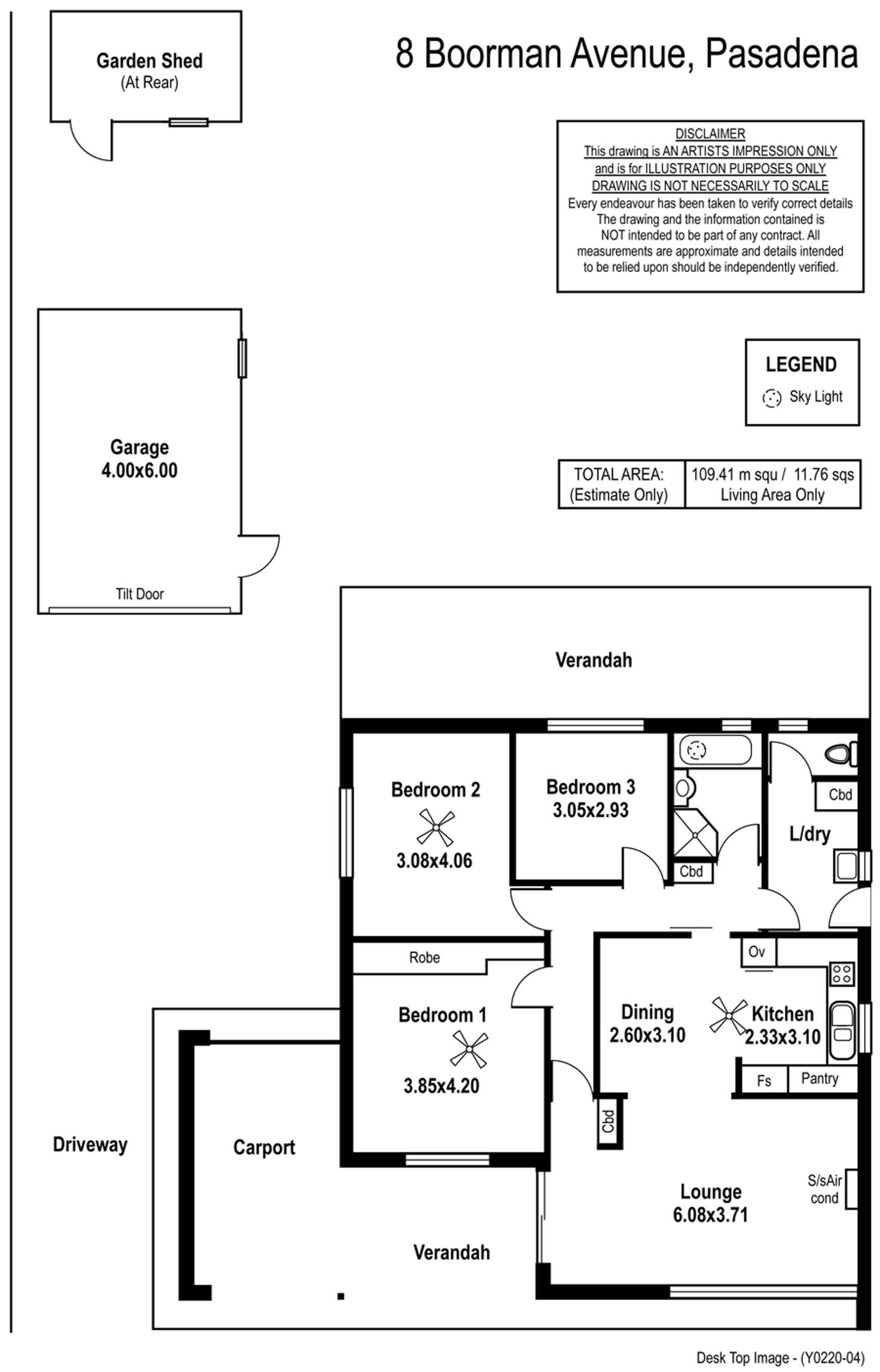 Floorplan of Homely house listing, 8 Boorman Avenue, Pasadena SA 5042