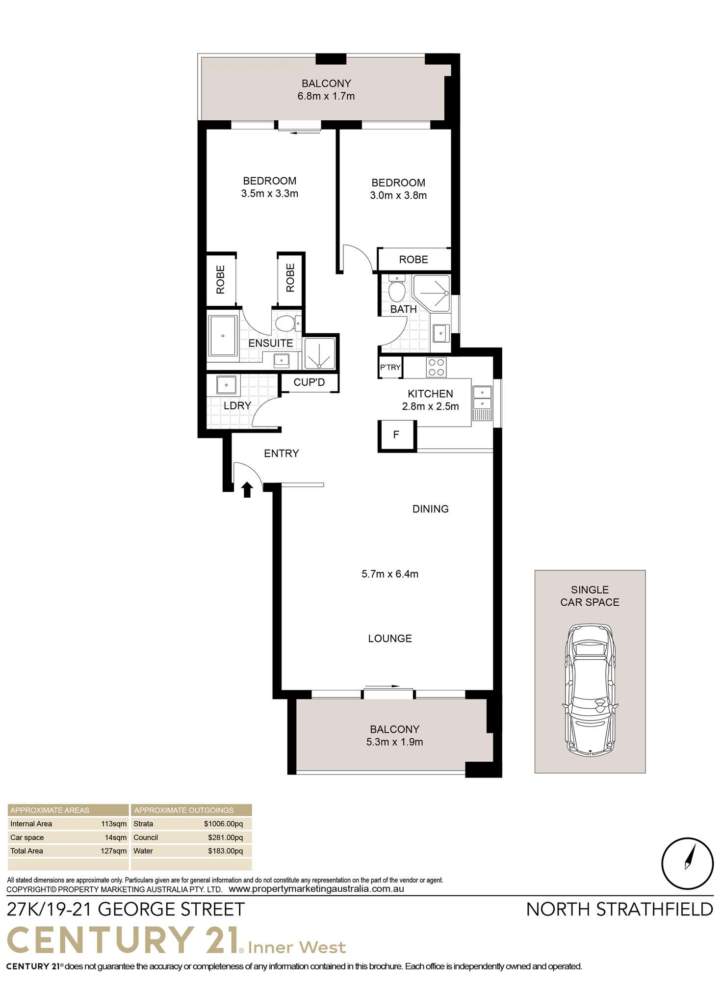 Floorplan of Homely apartment listing, 27K/19-21 George Street, North Strathfield NSW 2137