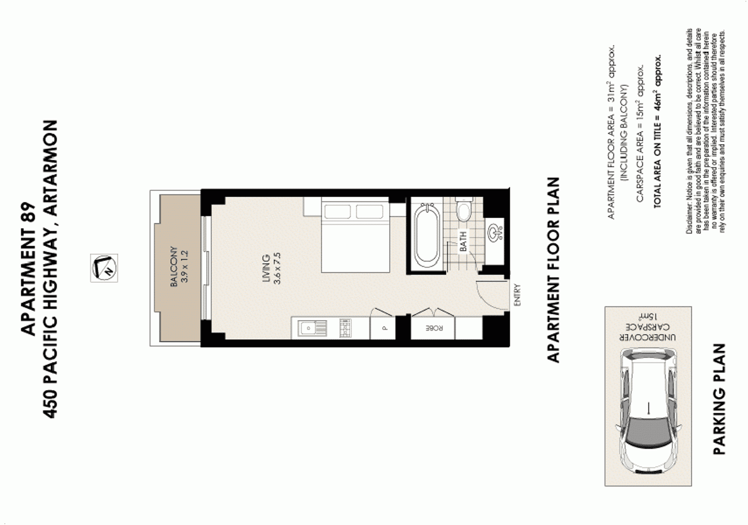 Floorplan of Homely studio listing, 89/450 Pacific Highway, Lane Cove North NSW 2066