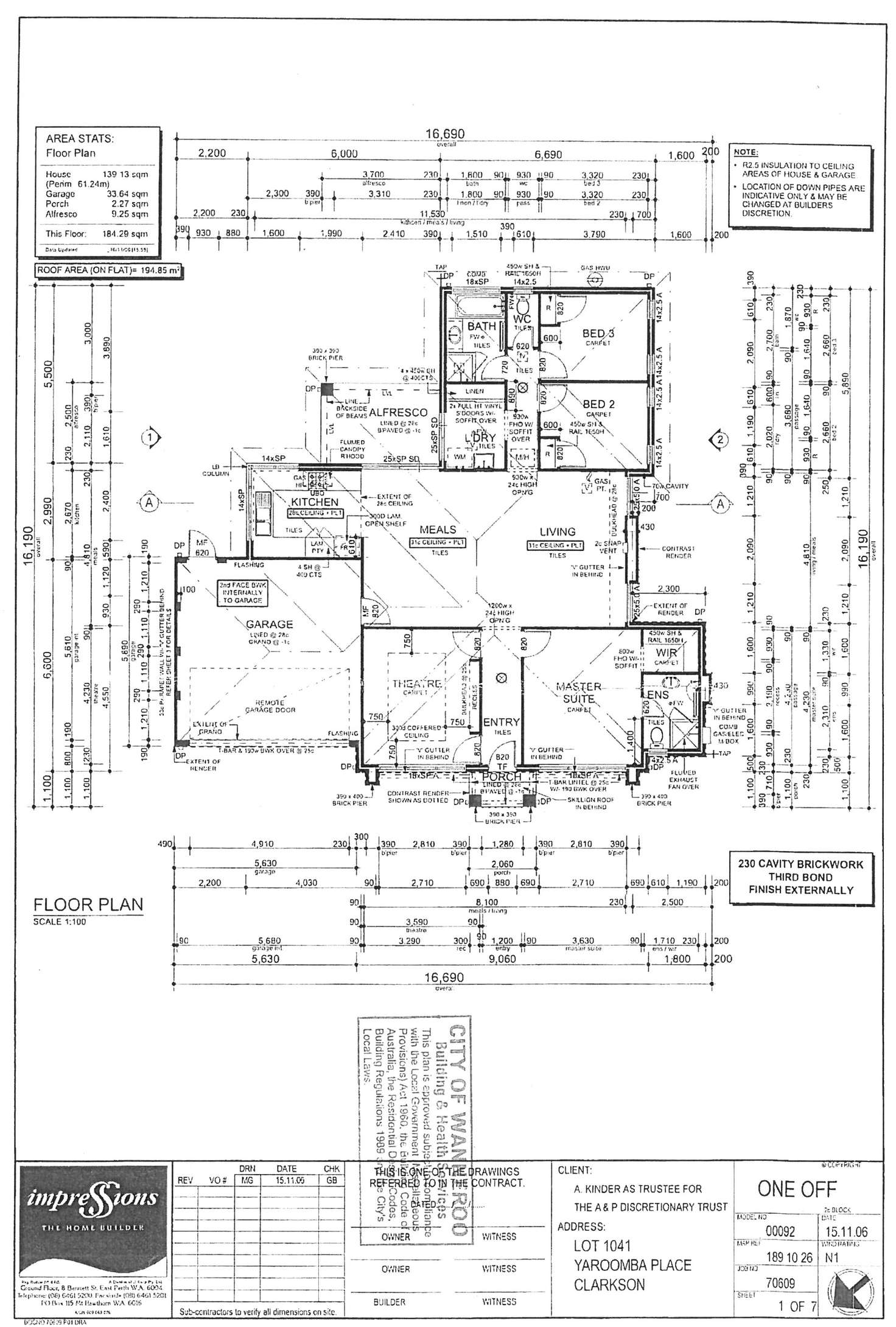 Floorplan of Homely house listing, 7 Yaroomba Place, Clarkson WA 6030
