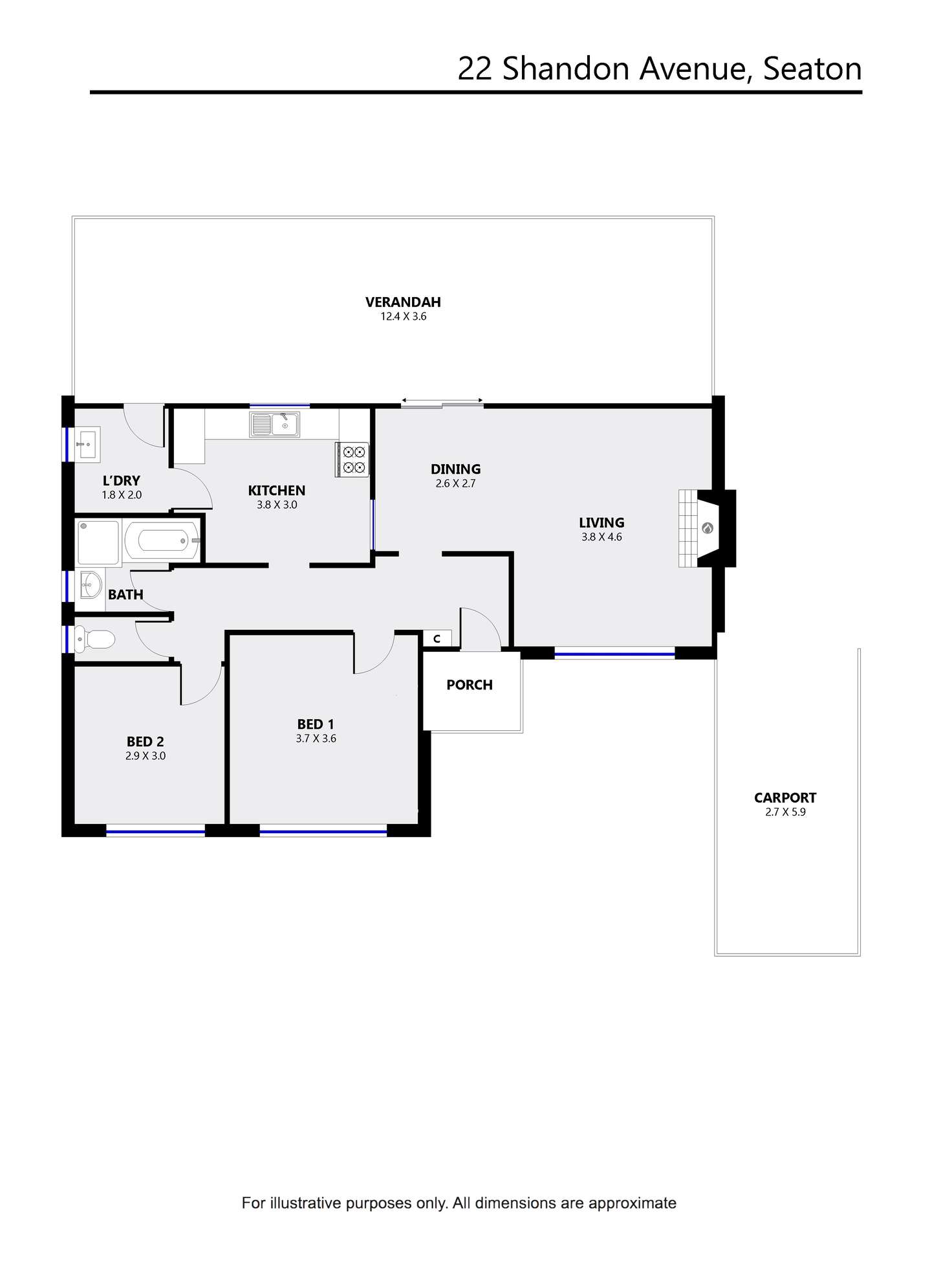 Floorplan of Homely house listing, 22 Shandon Avenue, Seaton SA 5023