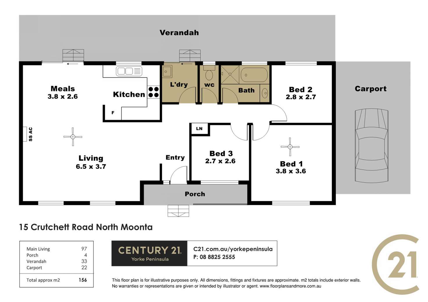 Floorplan of Homely house listing, 15 Crutchett Road, Moonta SA 5558