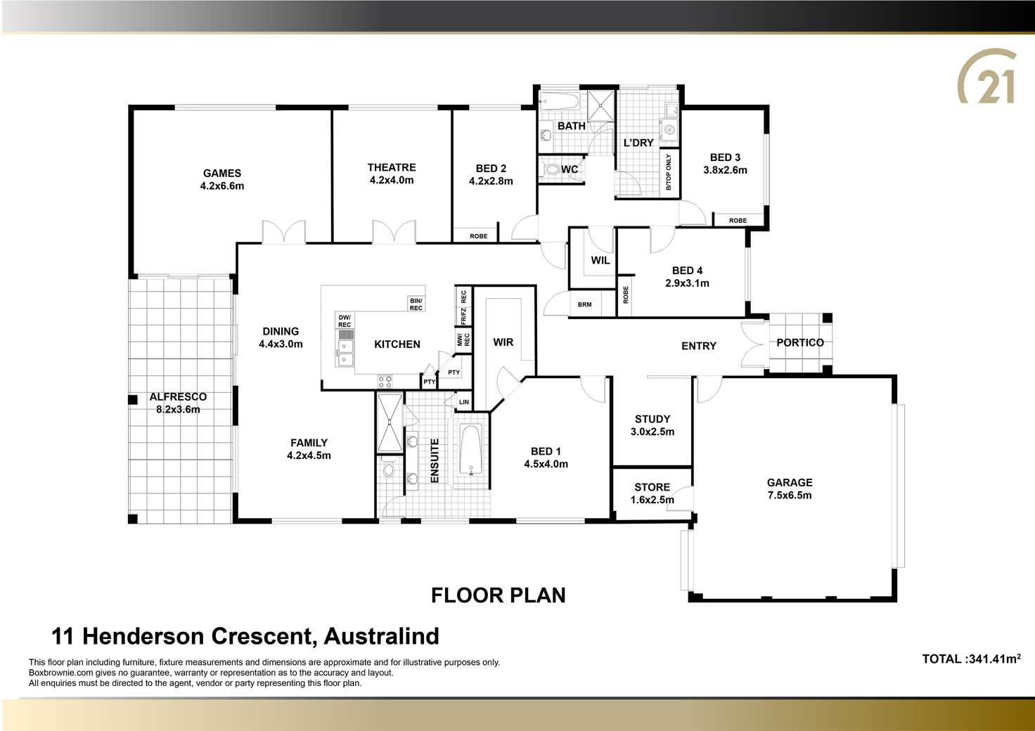 Floorplan of Homely house listing, 11 Henderson Crescent, Australind WA 6233