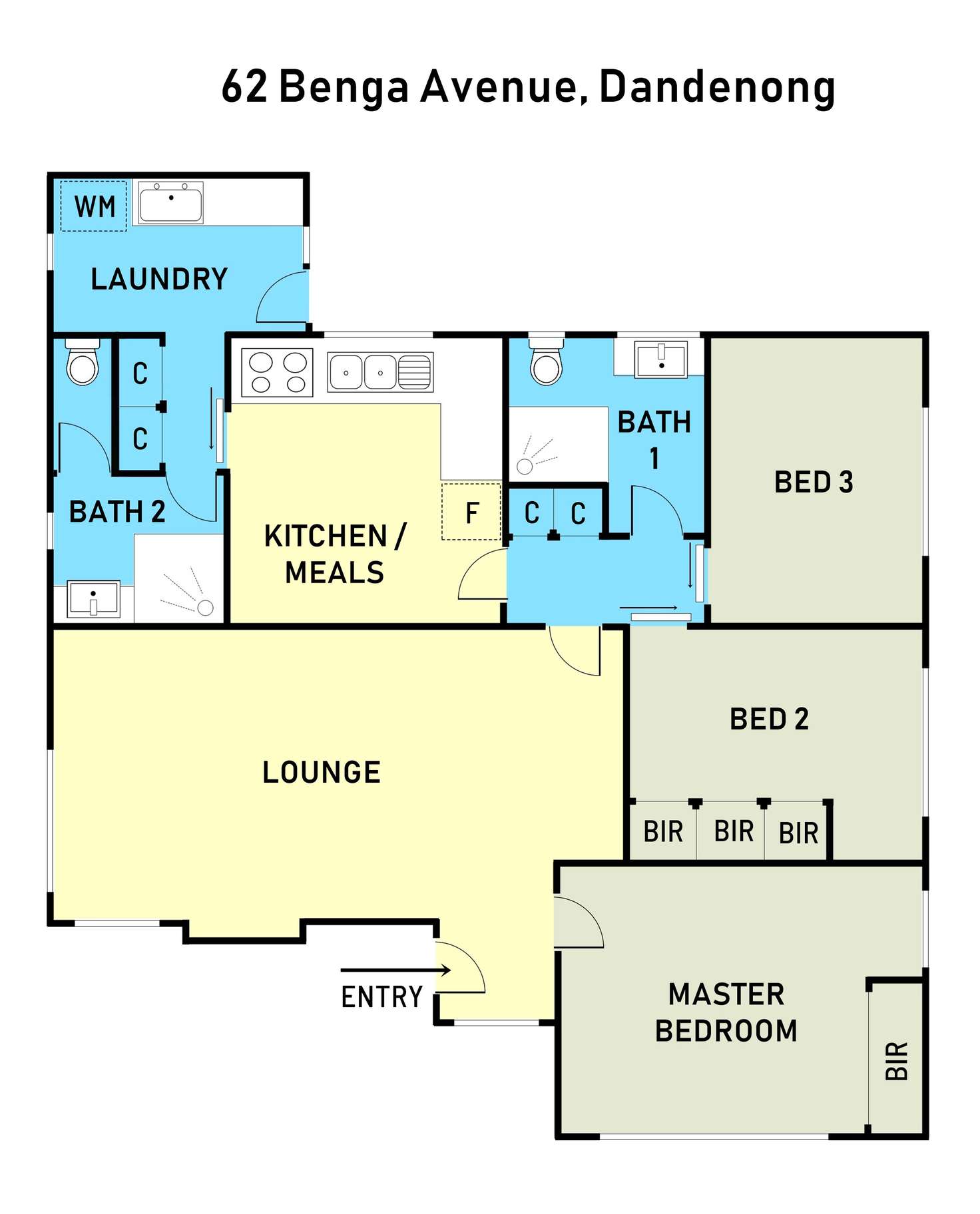 Floorplan of Homely house listing, 62 Benga Avenue, Dandenong VIC 3175