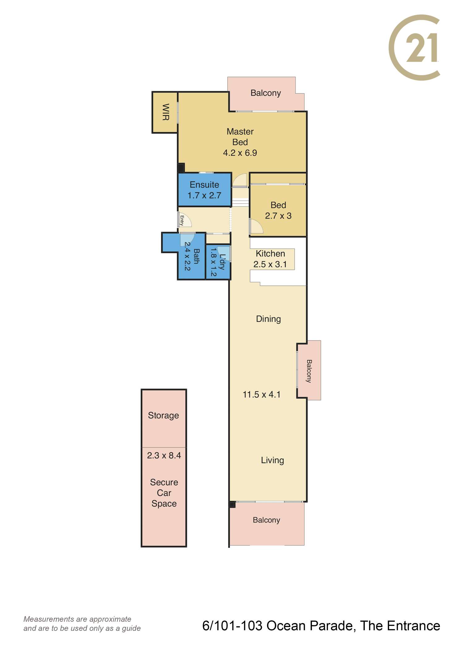 Floorplan of Homely unit listing, 6/101-103 Ocean Parade, The Entrance NSW 2261