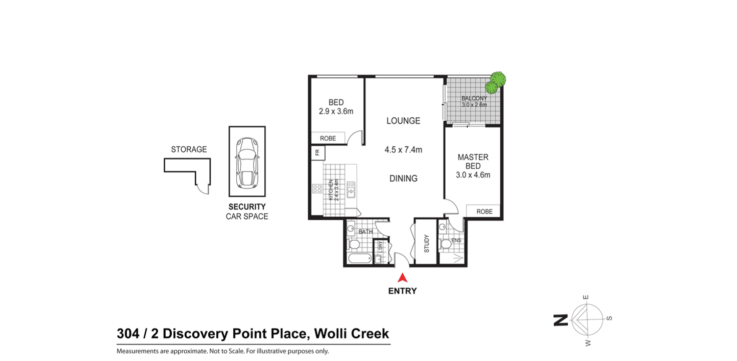 Floorplan of Homely apartment listing, 304/2 Discovery Point Place, Wolli Creek NSW 2205