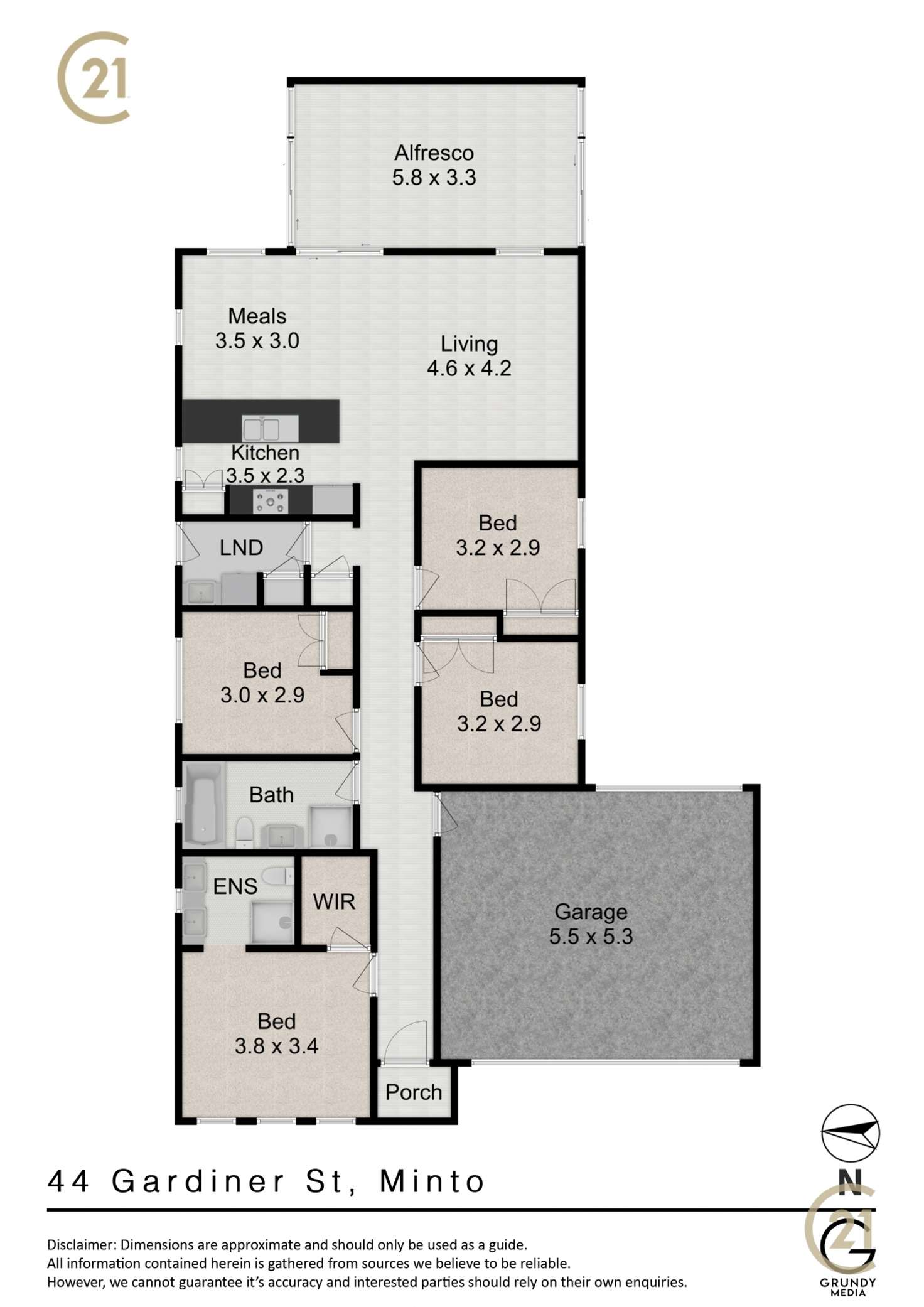 Floorplan of Homely house listing, 44 Gardiner St, Minto NSW 2566