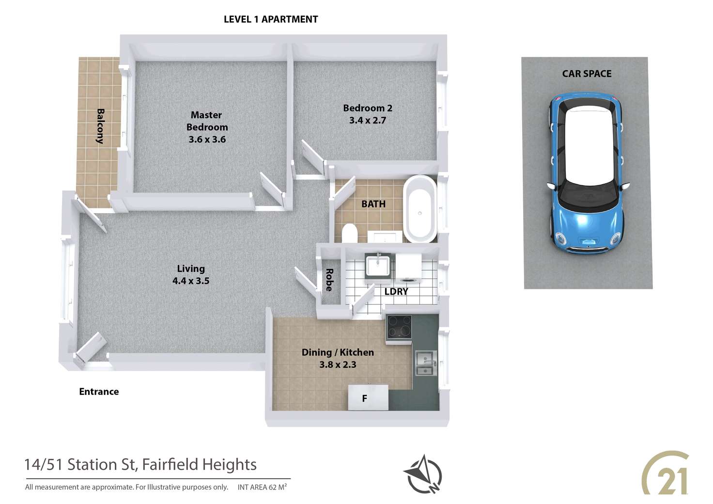 Floorplan of Homely apartment listing, 14/49 Station Street, Fairfield NSW 2165