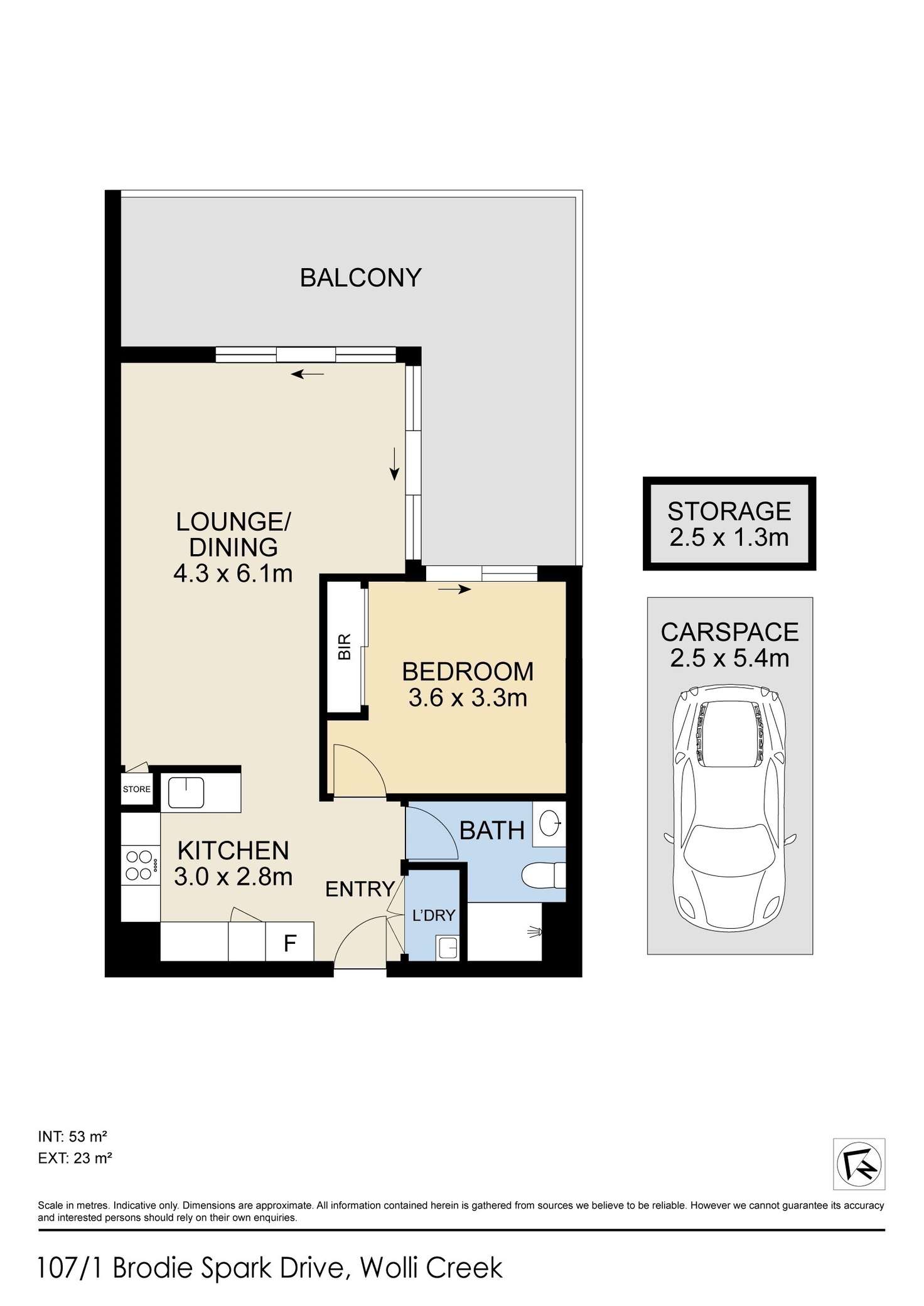 Floorplan of Homely apartment listing, 107/1 Brodie Spark Drive, Wolli Creek NSW 2205