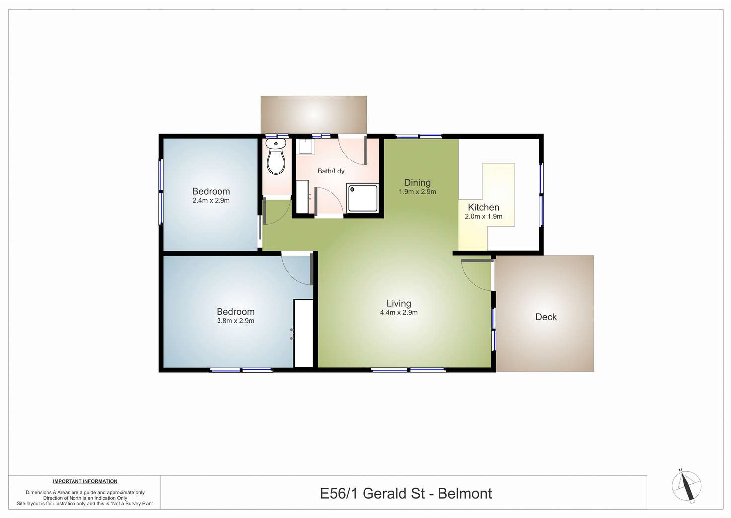 Floorplan of Homely villa listing, E56/1 Gerald Street, Belmont NSW 2280