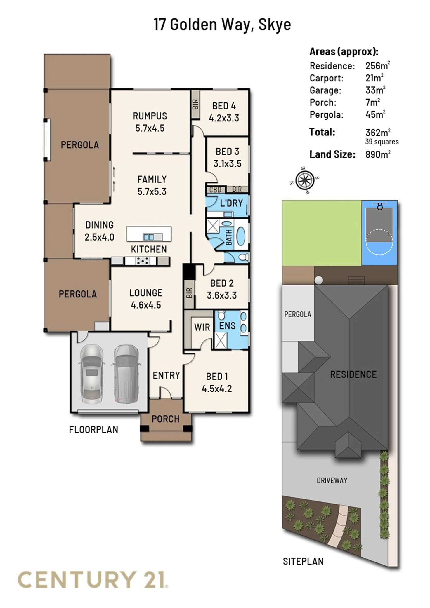 Floorplan of Homely house listing, 17 Golden Way, Skye VIC 3977