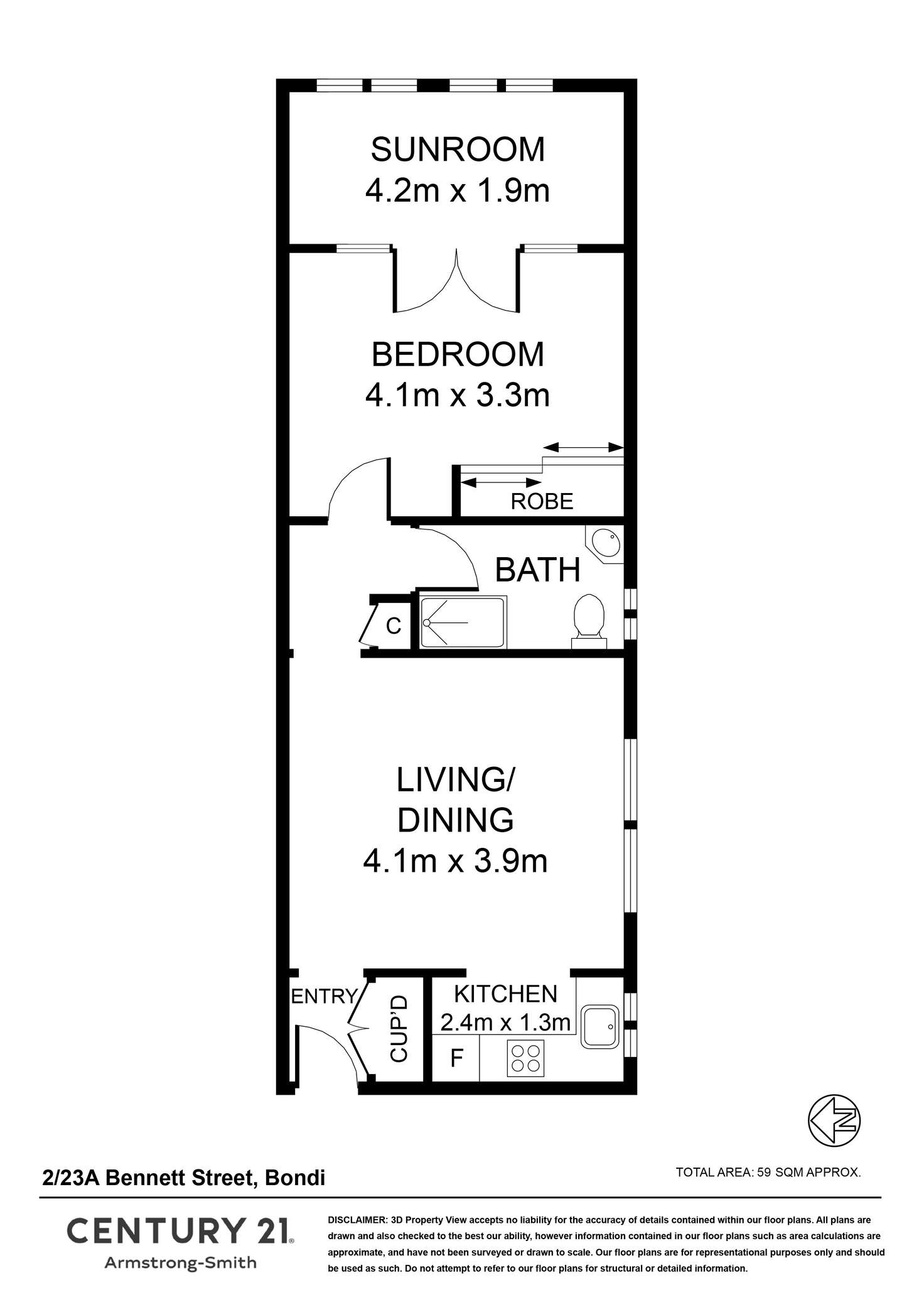 Floorplan of Homely apartment listing, 2/23A Bennett Street, Bondi NSW 2026