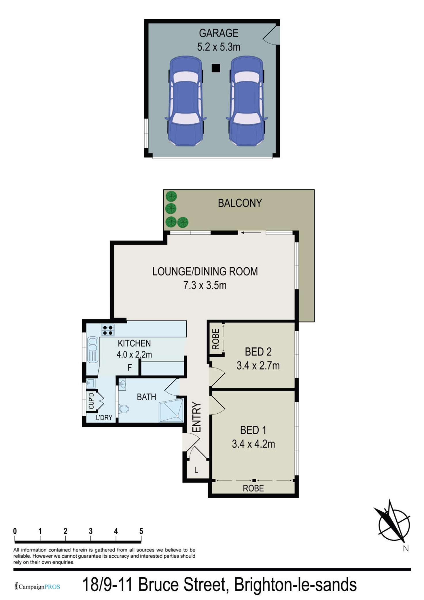 Floorplan of Homely apartment listing, 18/9 Bruce Street, Brighton-Le-Sands NSW 2216