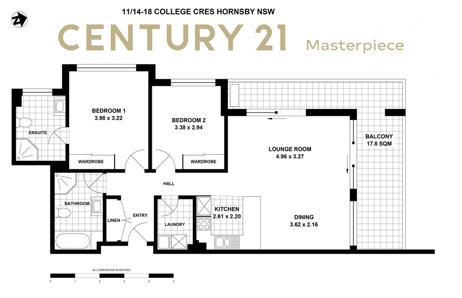 Floorplan of Homely apartment listing, 11/14-18 College Crescent, Hornsby NSW 2077