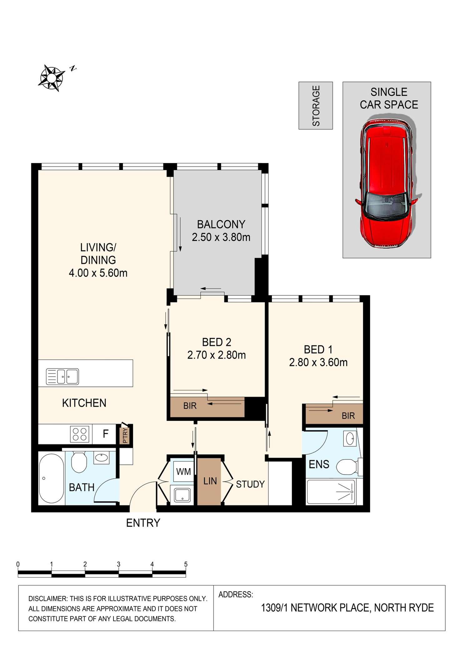 Floorplan of Homely apartment listing, 1309/1 network place, North Ryde NSW 2113