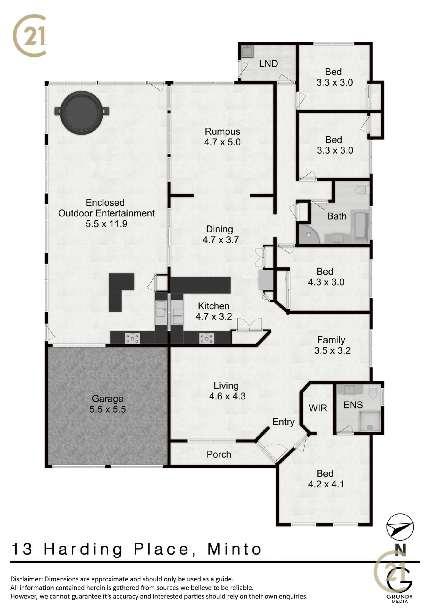 Floorplan of Homely house listing, 13 Harding Place, Minto NSW 2566