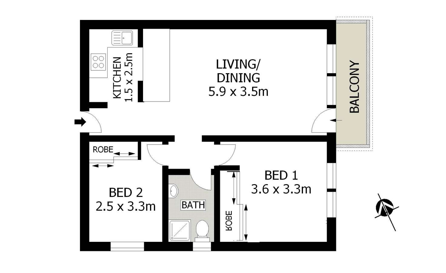 Floorplan of Homely apartment listing, 6/95 The Grand Parade, Brighton-Le-Sands NSW 2216