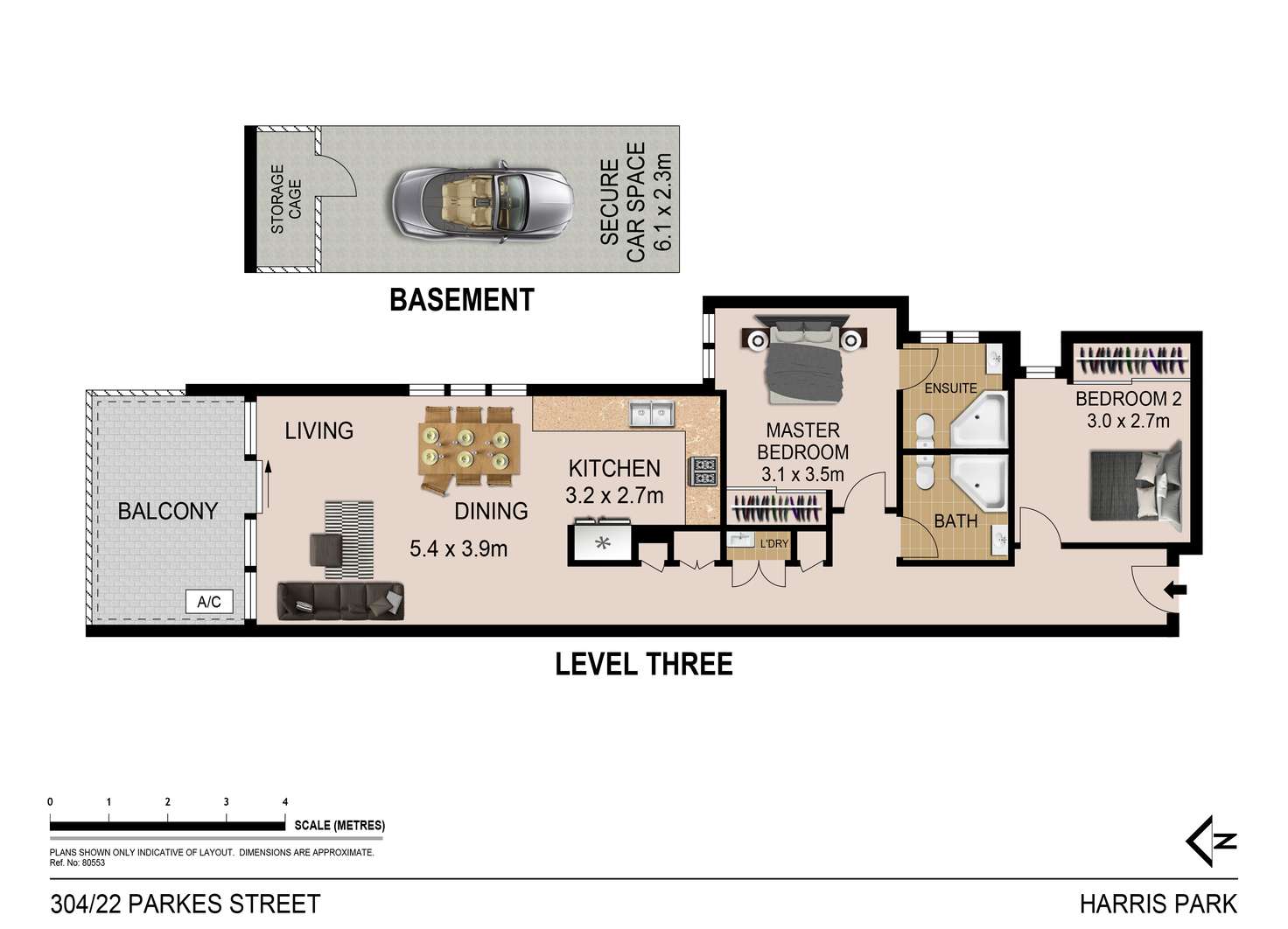 Floorplan of Homely apartment listing, 304/22 Parkes Street, Harris Park NSW 2150