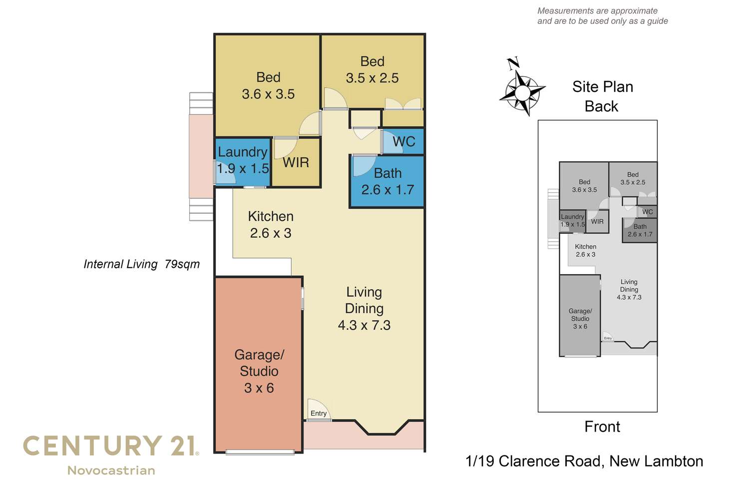 Floorplan of Homely villa listing, 1/19 Clarence Road, New Lambton NSW 2305