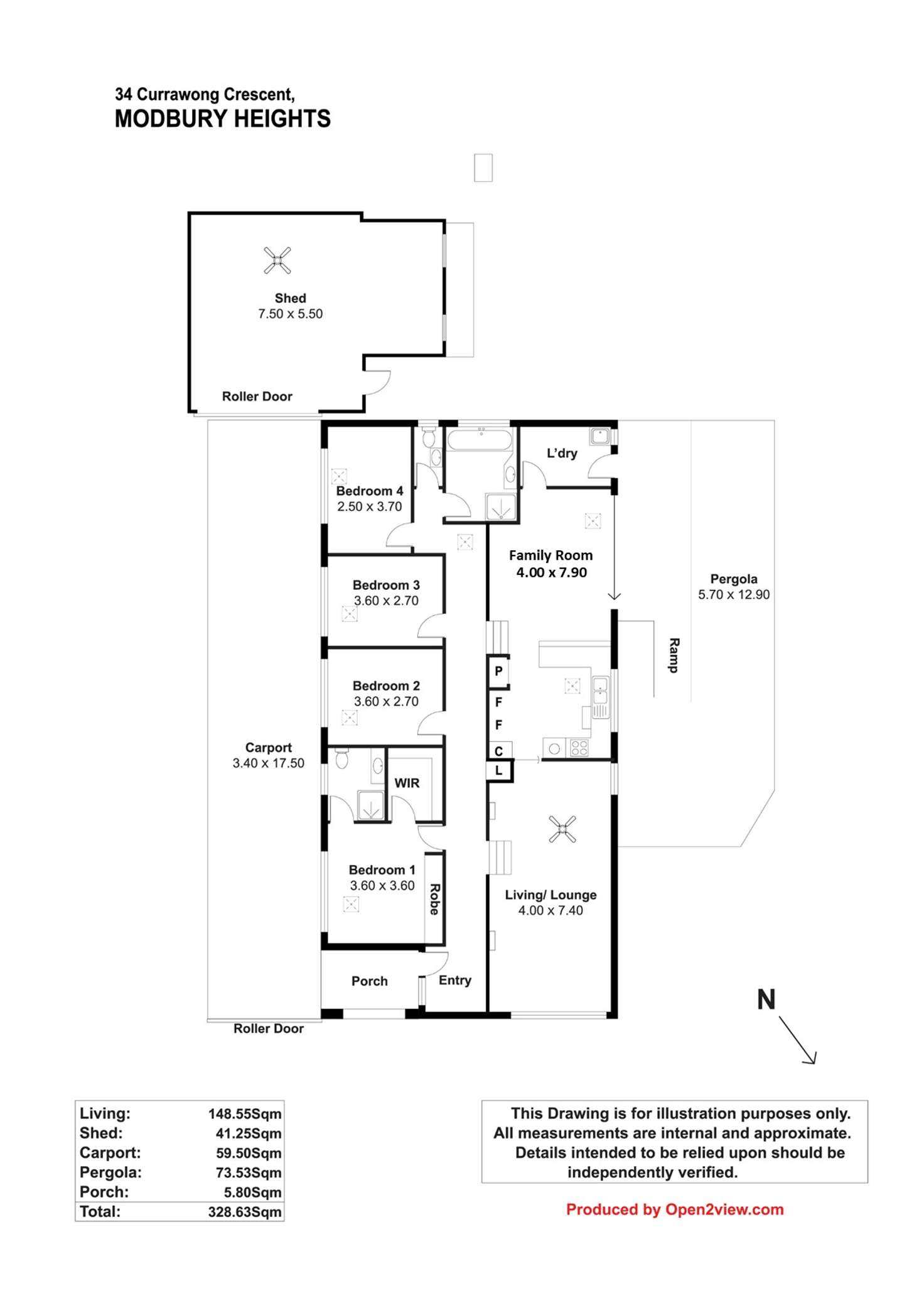 Floorplan of Homely house listing, 34 Currawong Crescent, Modbury Heights SA 5092