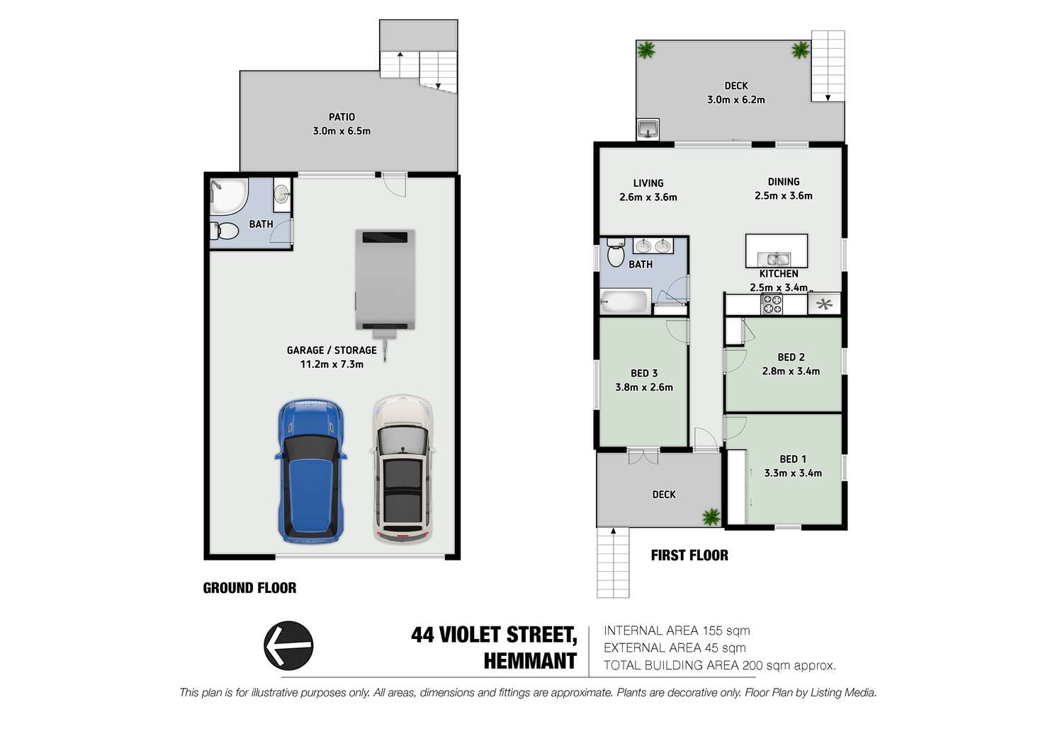 Floorplan of Homely house listing, 44 Violet Street, Hemmant QLD 4174