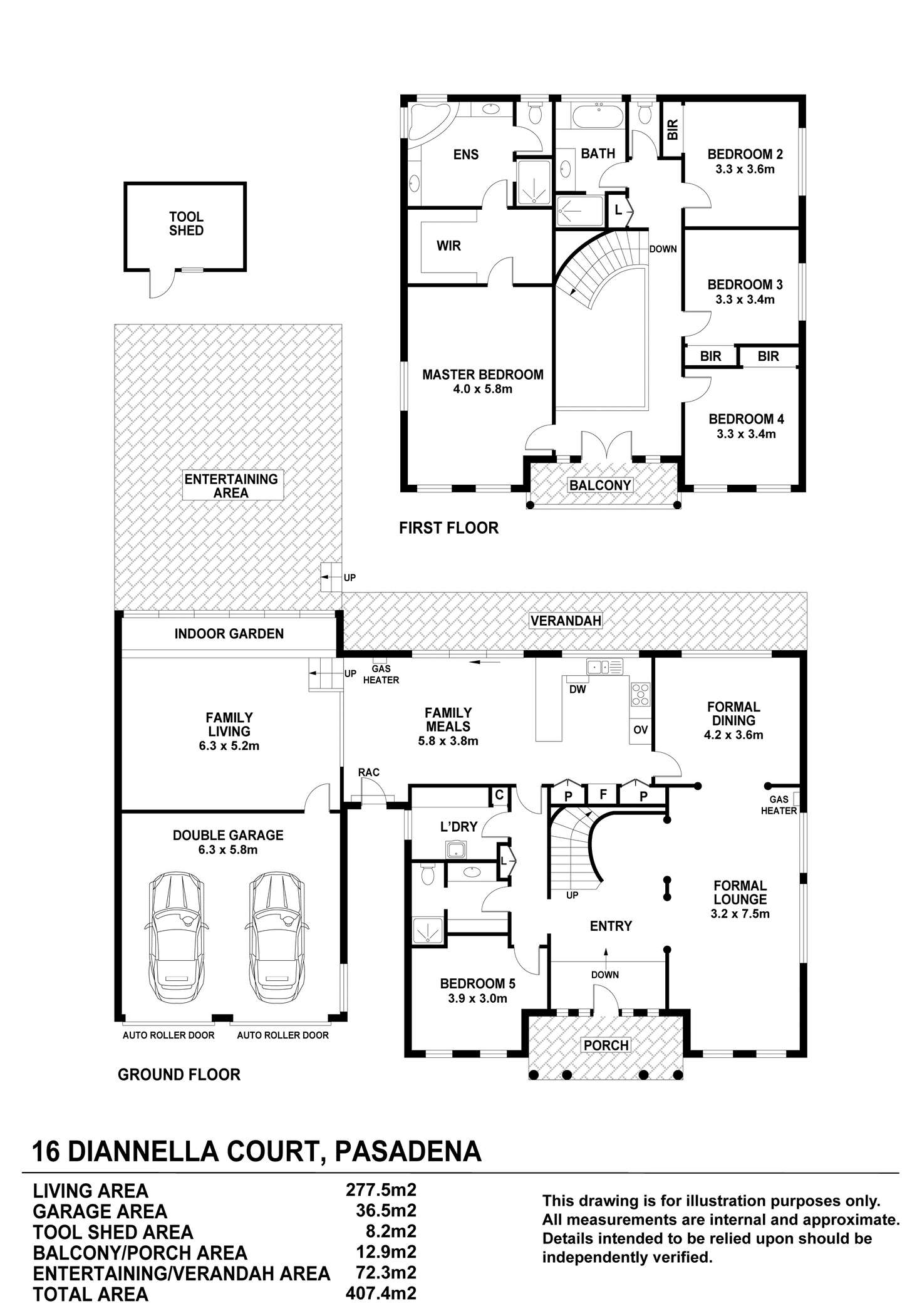Floorplan of Homely house listing, 16 Diannella Court, Pasadena SA 5042