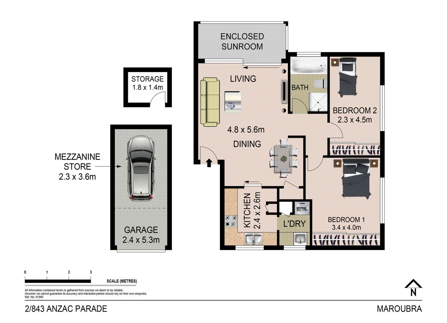 Floorplan of Homely apartment listing, 2/843 Anzac Parade, Maroubra NSW 2035