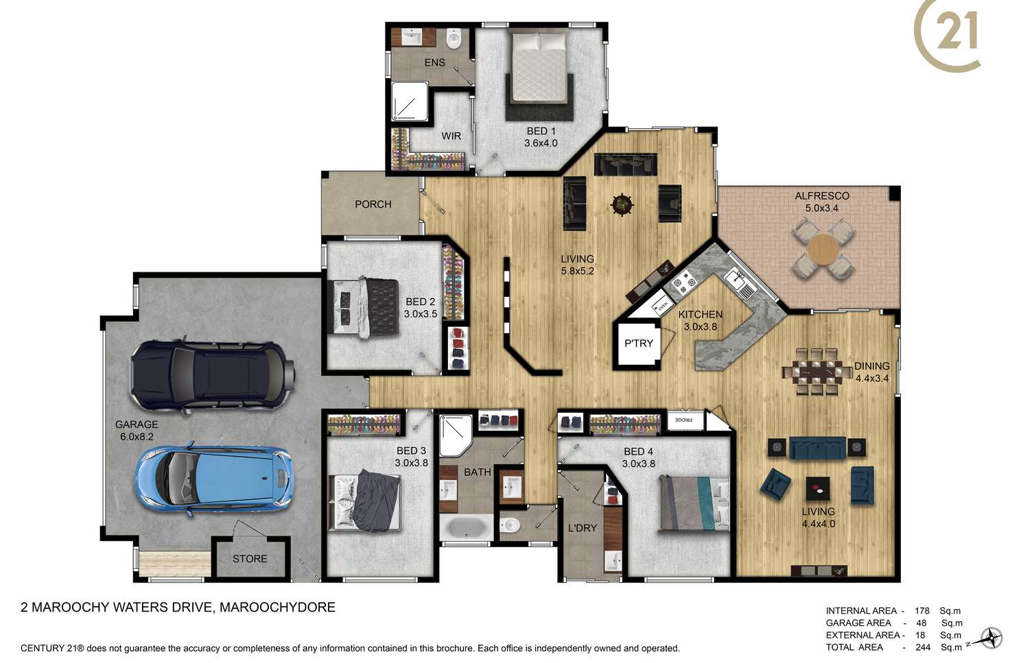 Floorplan of Homely house listing, 2 Maroochy Waters Drive, Maroochydore QLD 4558