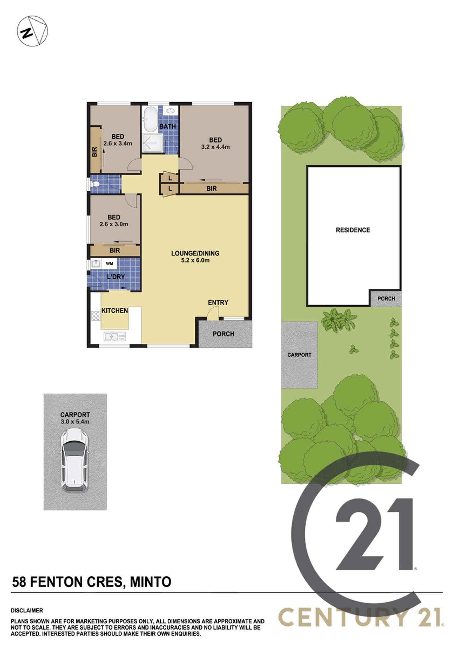 Floorplan of Homely semiDetached listing, 58 Fenton Crescent, Minto NSW 2566