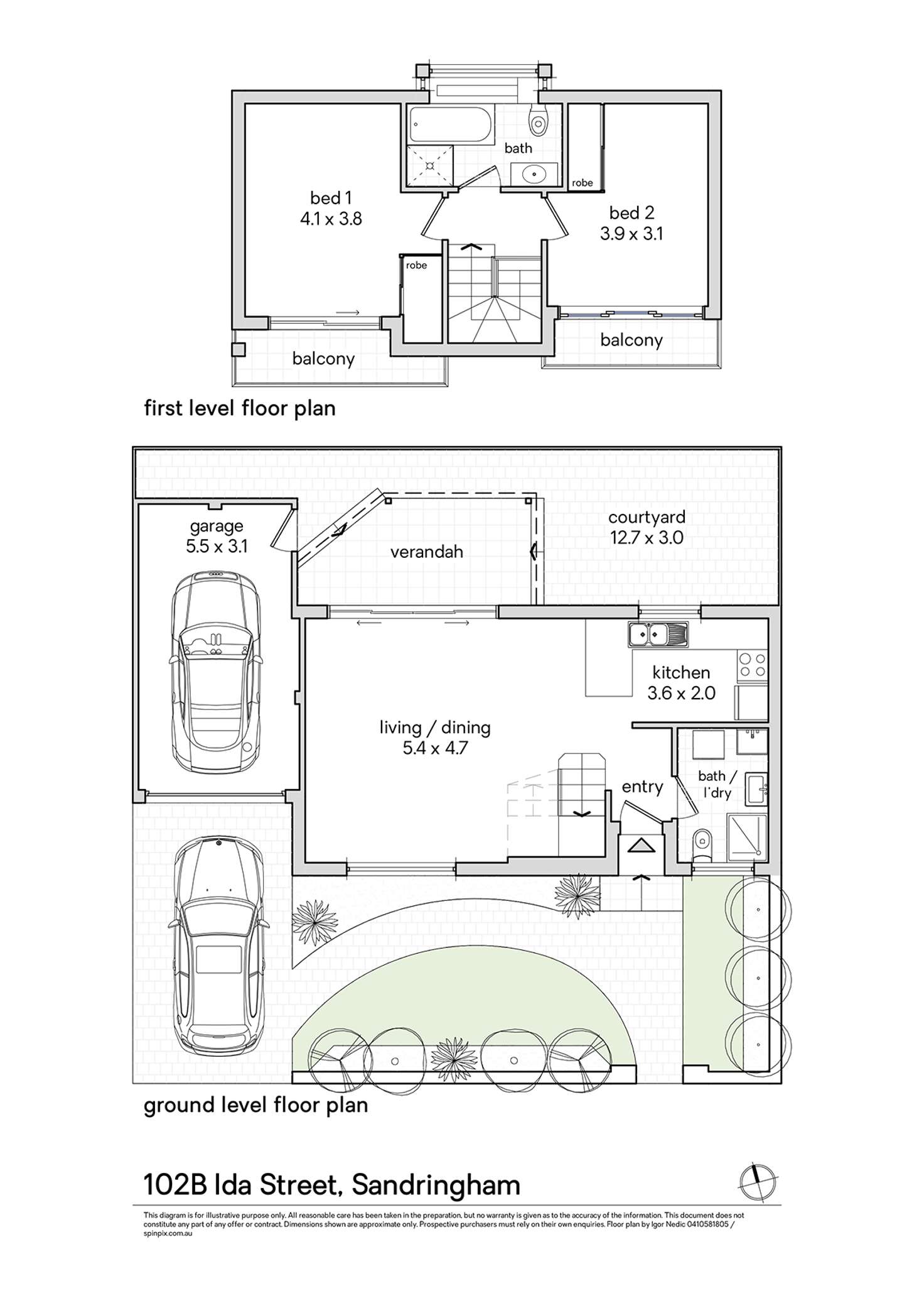 Floorplan of Homely townhouse listing, 102B Ida Street, Sandringham NSW 2219