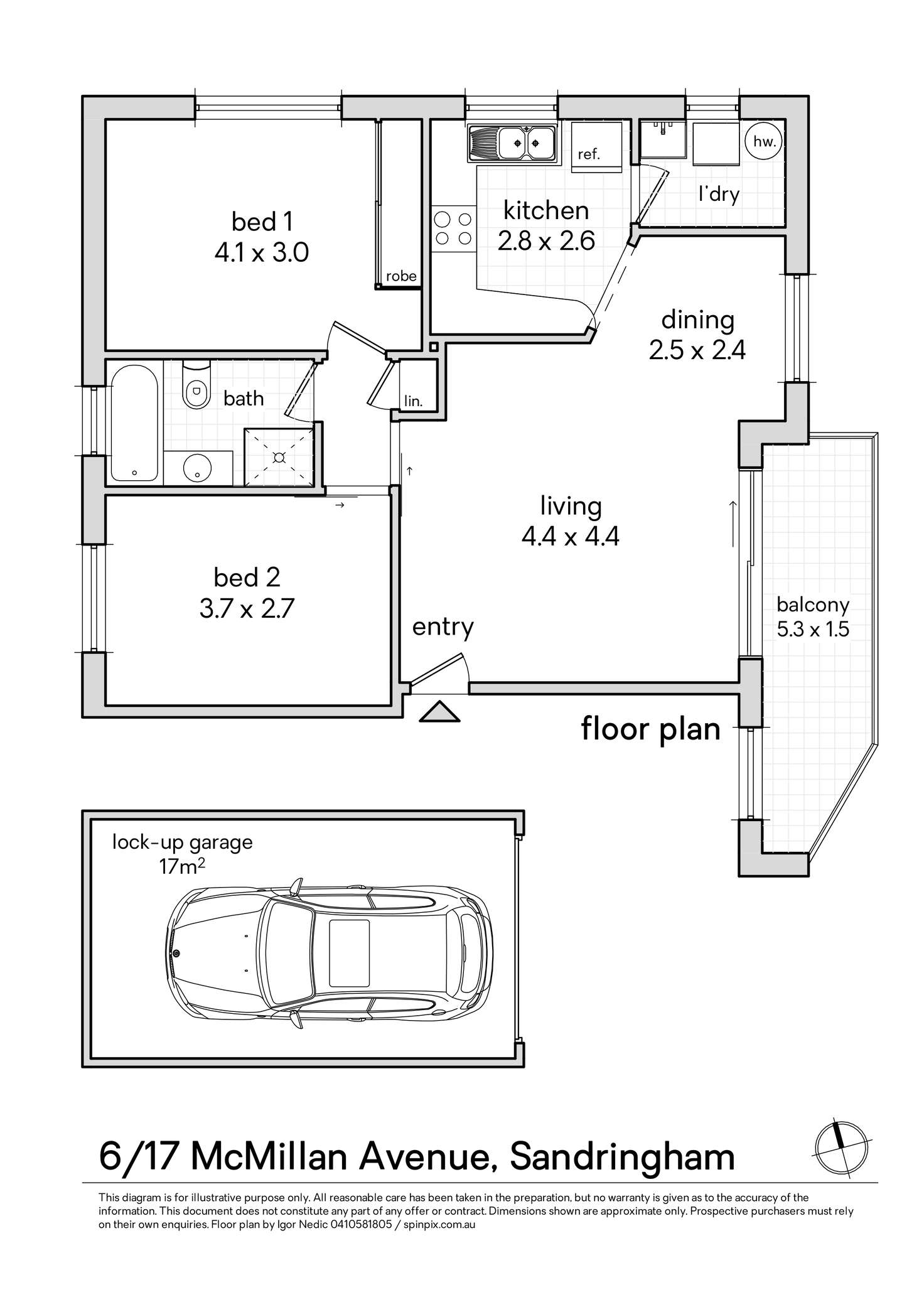 Floorplan of Homely apartment listing, 6/17 McMillan Avenue, Sandringham NSW 2219