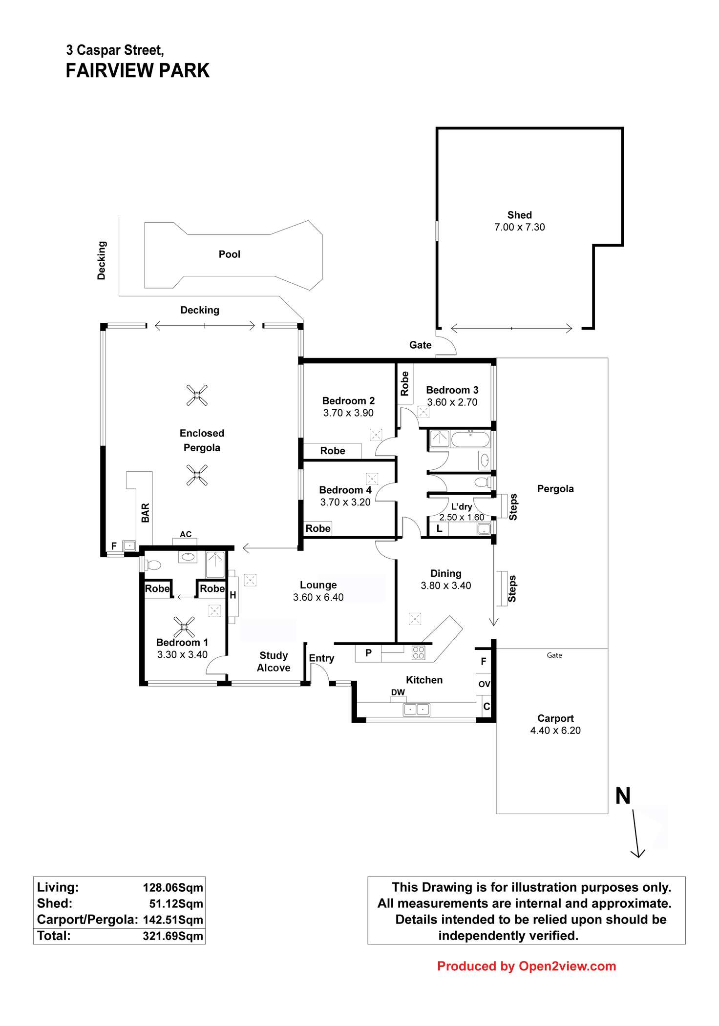 Floorplan of Homely house listing, 3 Caspar Street, Fairview Park SA 5126