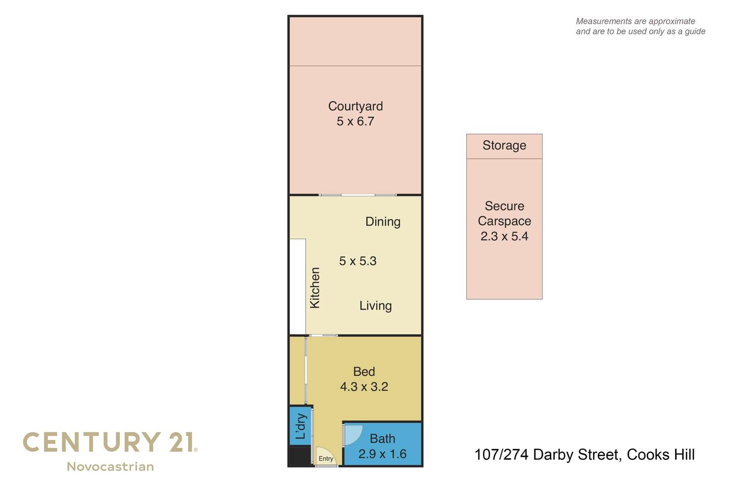 Floorplan of Homely apartment listing, 107/274 Darby Street, Cooks Hill NSW 2300