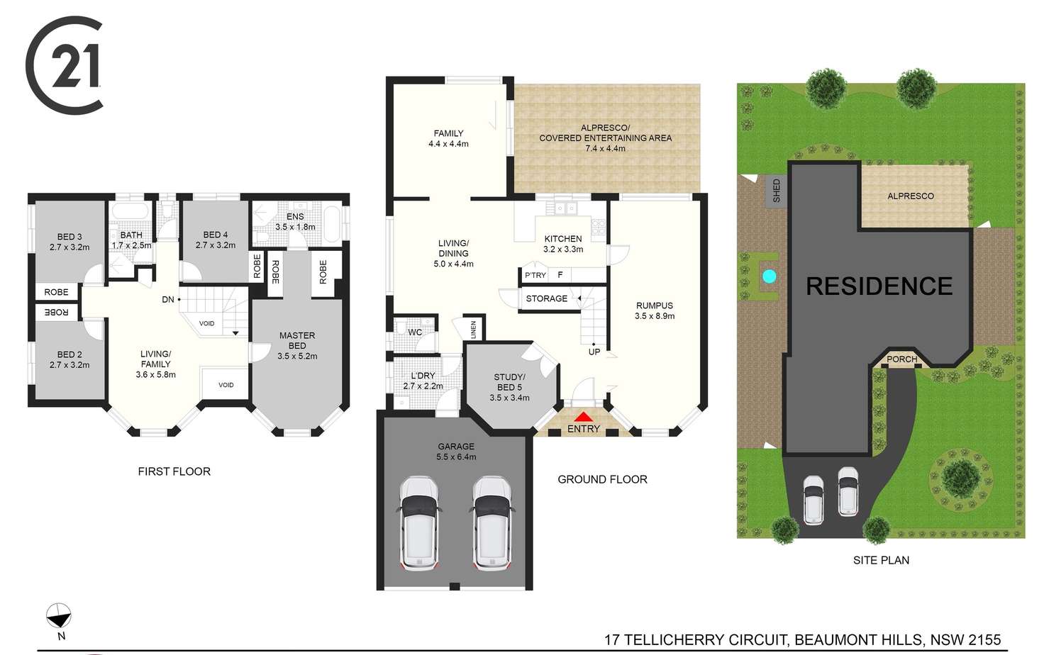 Floorplan of Homely house listing, 17 Tellicherry Circuit, Beaumont Hills NSW 2155