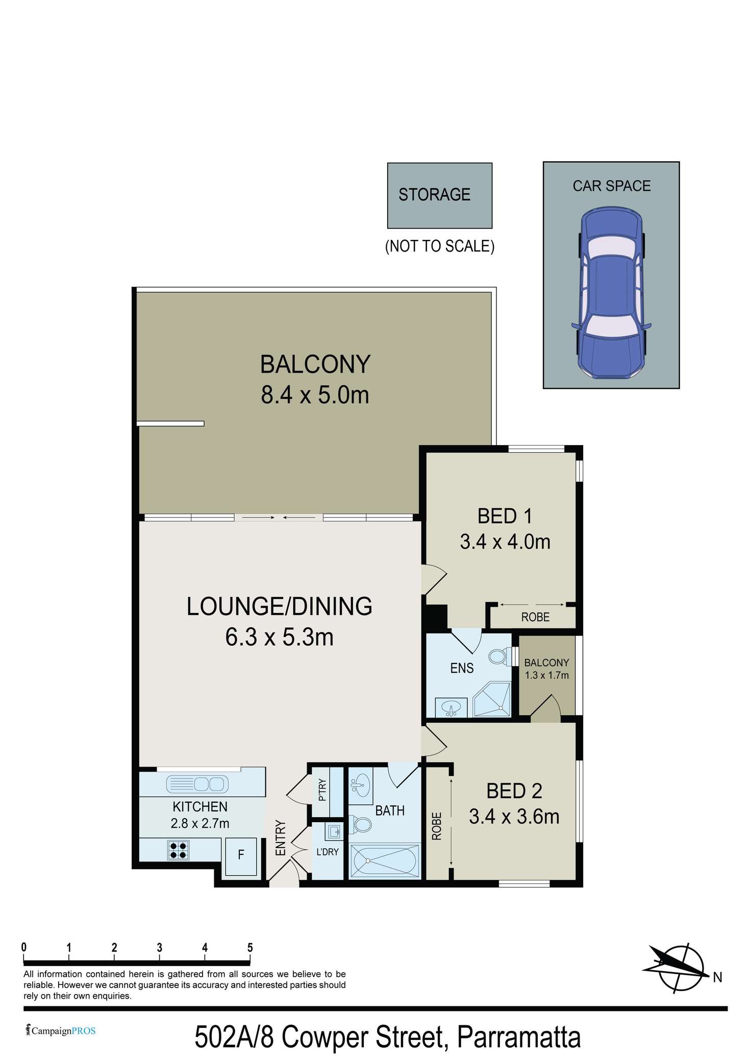Floorplan of Homely apartment listing, 502A/8 Cowper Street, Parramatta NSW 2150