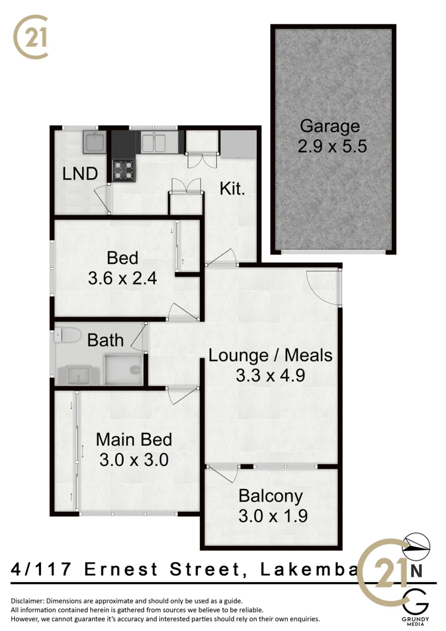 Floorplan of Homely unit listing, 4/117 Ernest Street, Lakemba NSW 2195