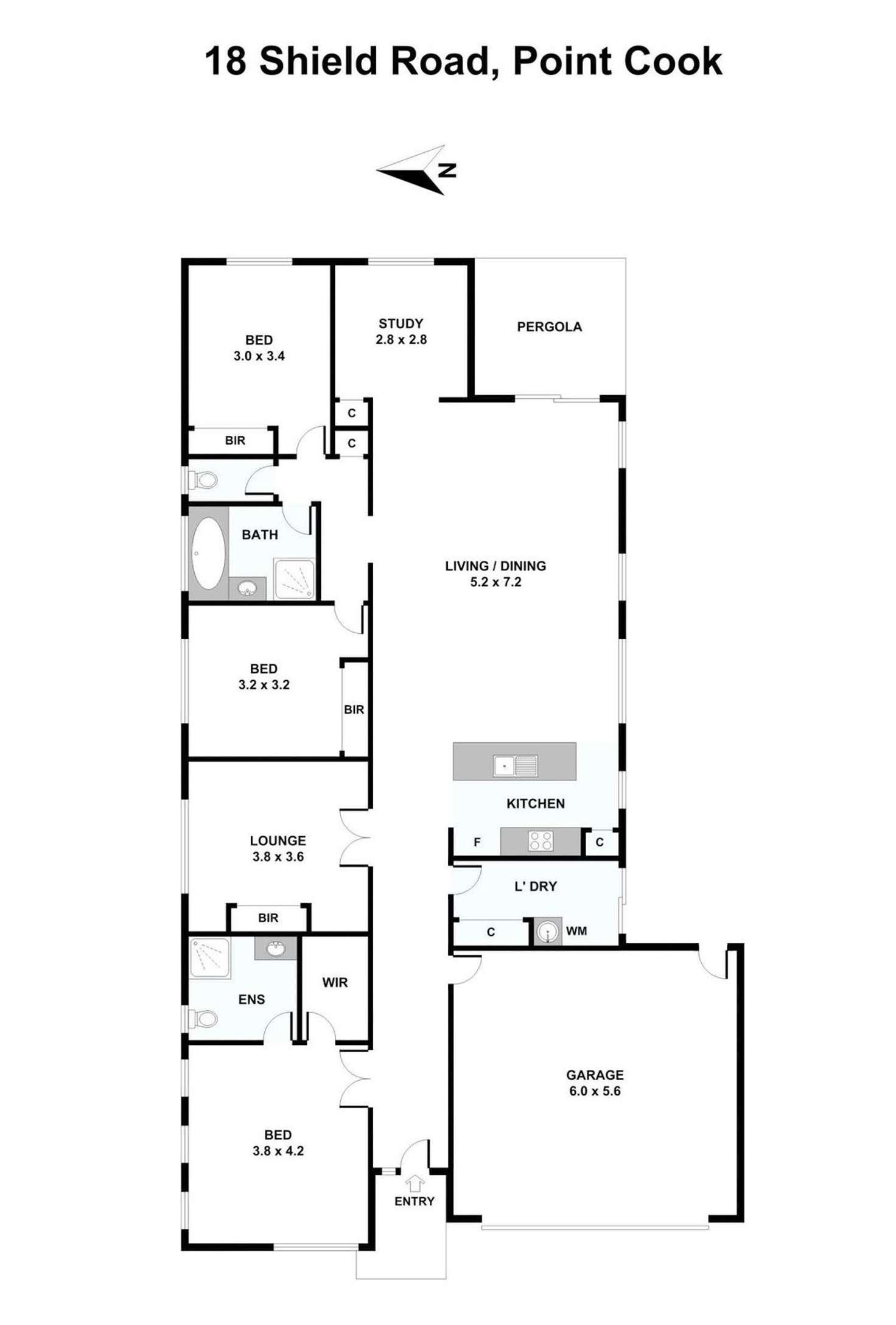 Floorplan of Homely house listing, 18 Shield Road, Point Cook VIC 3030