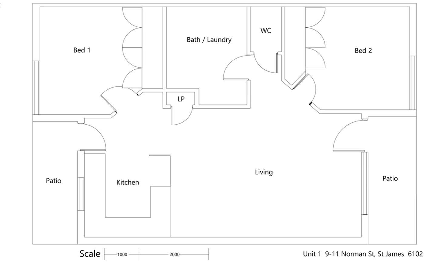 Floorplan of Homely villa listing, 1/11 Norman Street, St James WA 6102