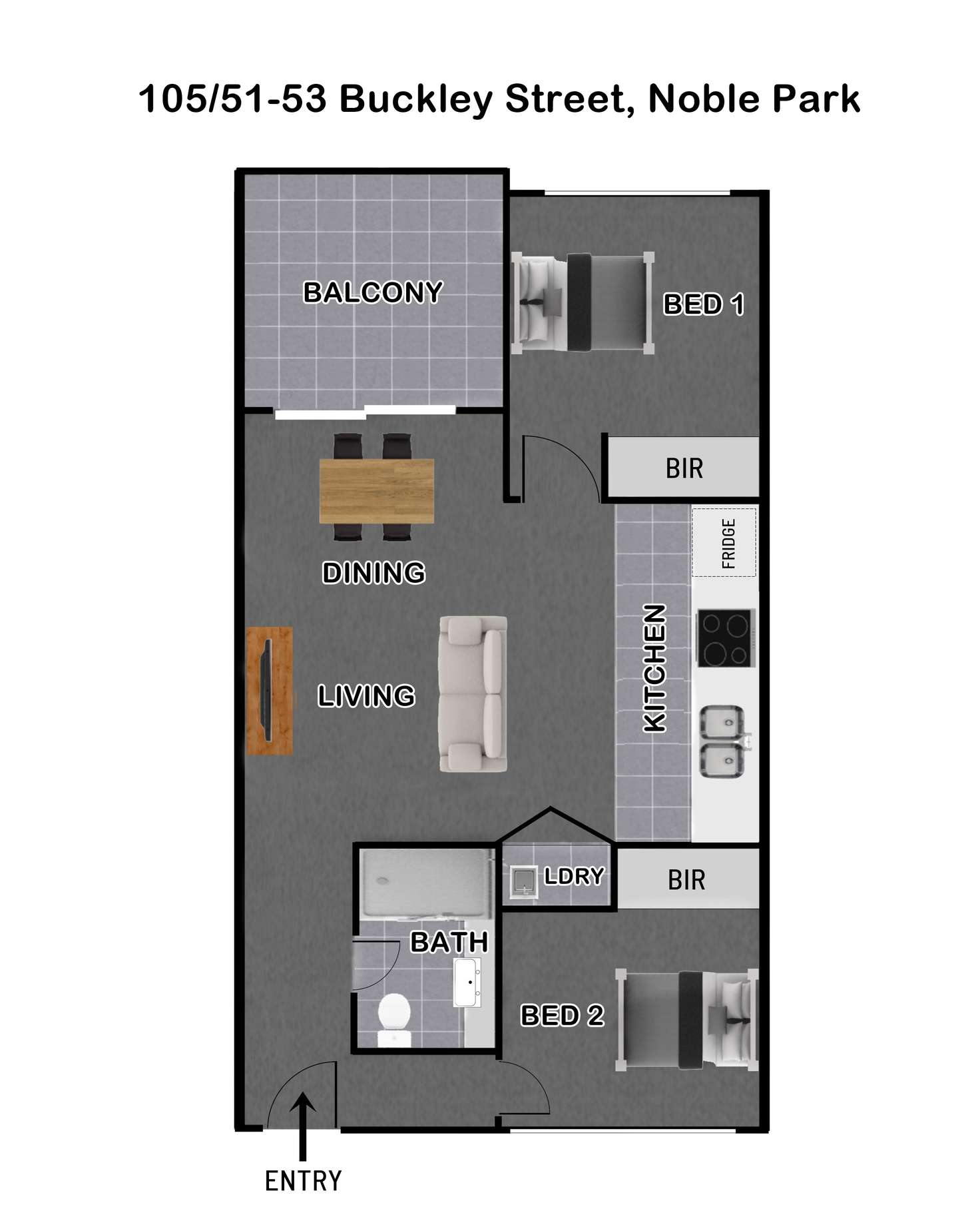 Floorplan of Homely unit listing, 105/51-53 Buckley Street, Noble Park VIC 3174