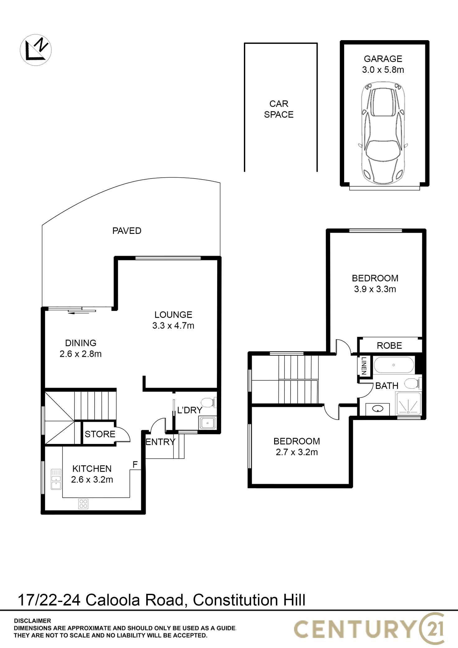 Floorplan of Homely townhouse listing, 17/22-24 Caloola Road, Constitution Hill NSW 2145