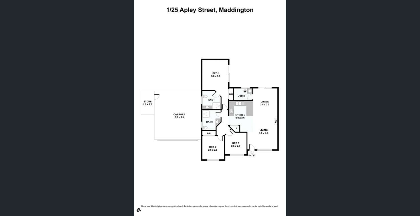 Floorplan of Homely villa listing, 1/25 Apley Street, Maddington WA 6109