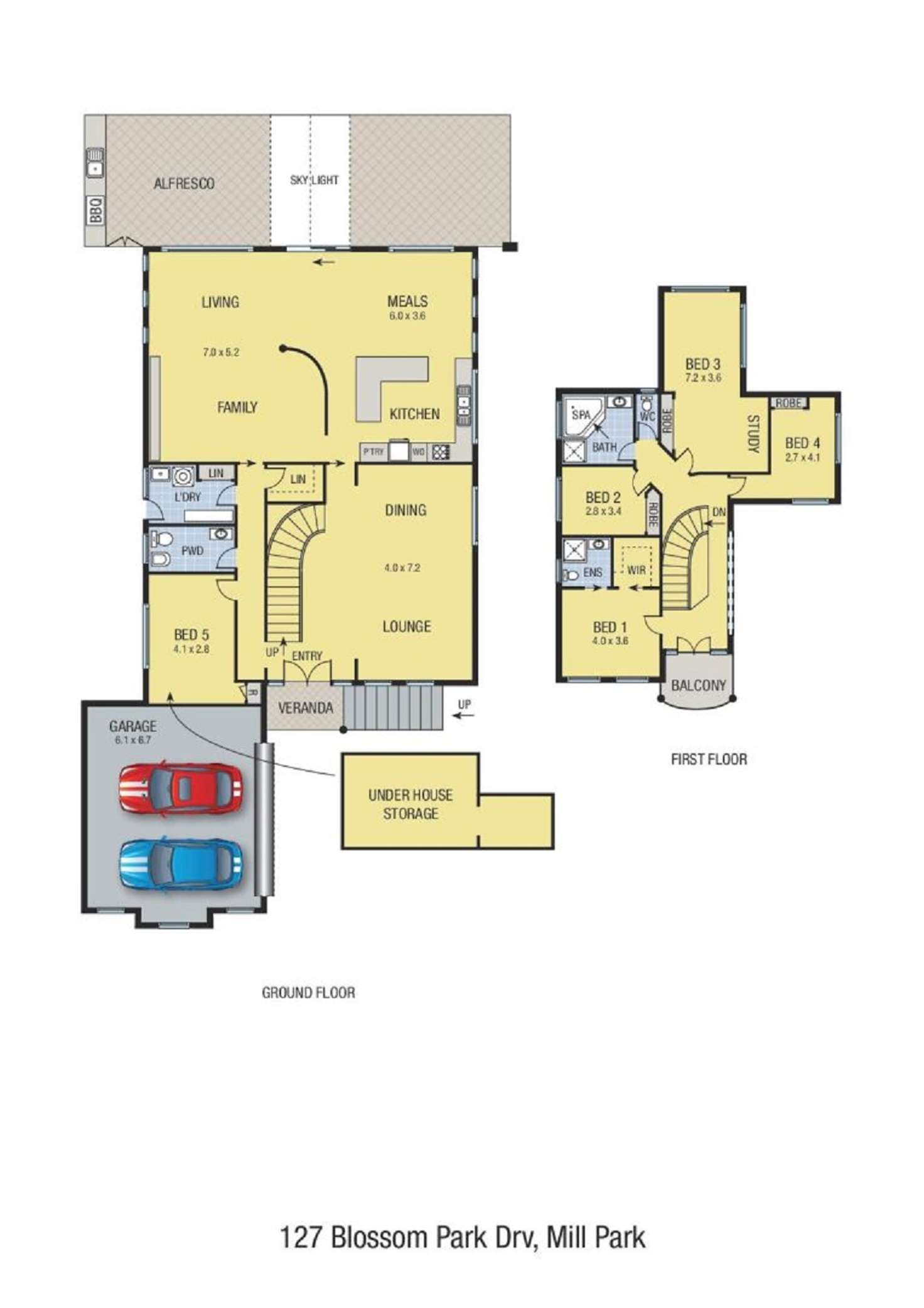 Floorplan of Homely house listing, 127 Blossom Park Drive, Mill Park VIC 3082